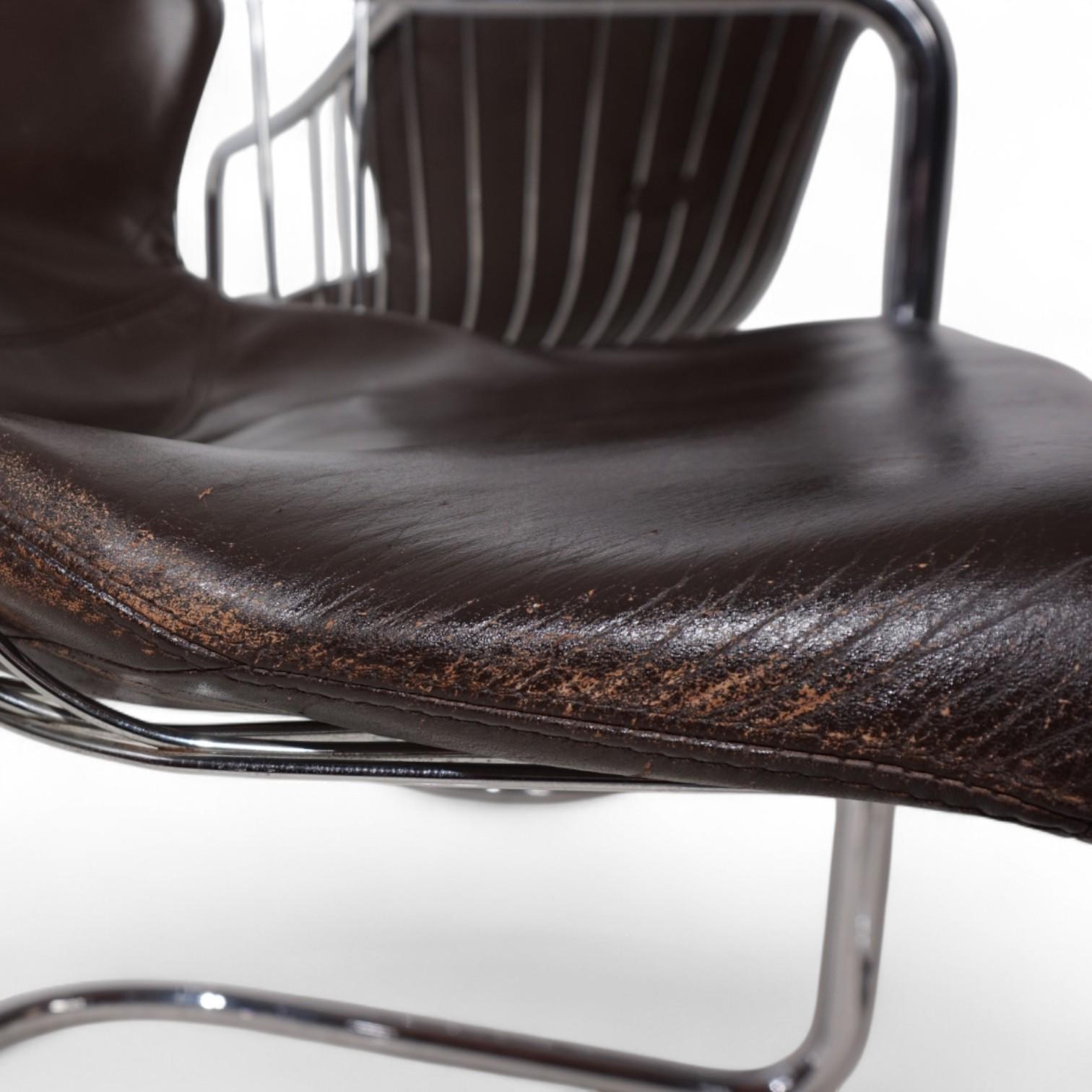 Set di 4 sedie da pranzo cromate di Gastone Rinaldi per Thema, 1970 in vendita 3