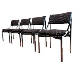 Set of 4 Chrome Dining Chairs by Wolfgang Hoffmann for Howell Co.