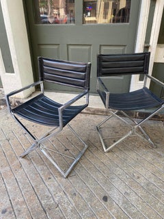 Set of 4 Chrome Director Chairs by Virtue Bros. California