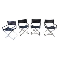 Set of 4 Chrome Director Chairs by Virtue Bros. California