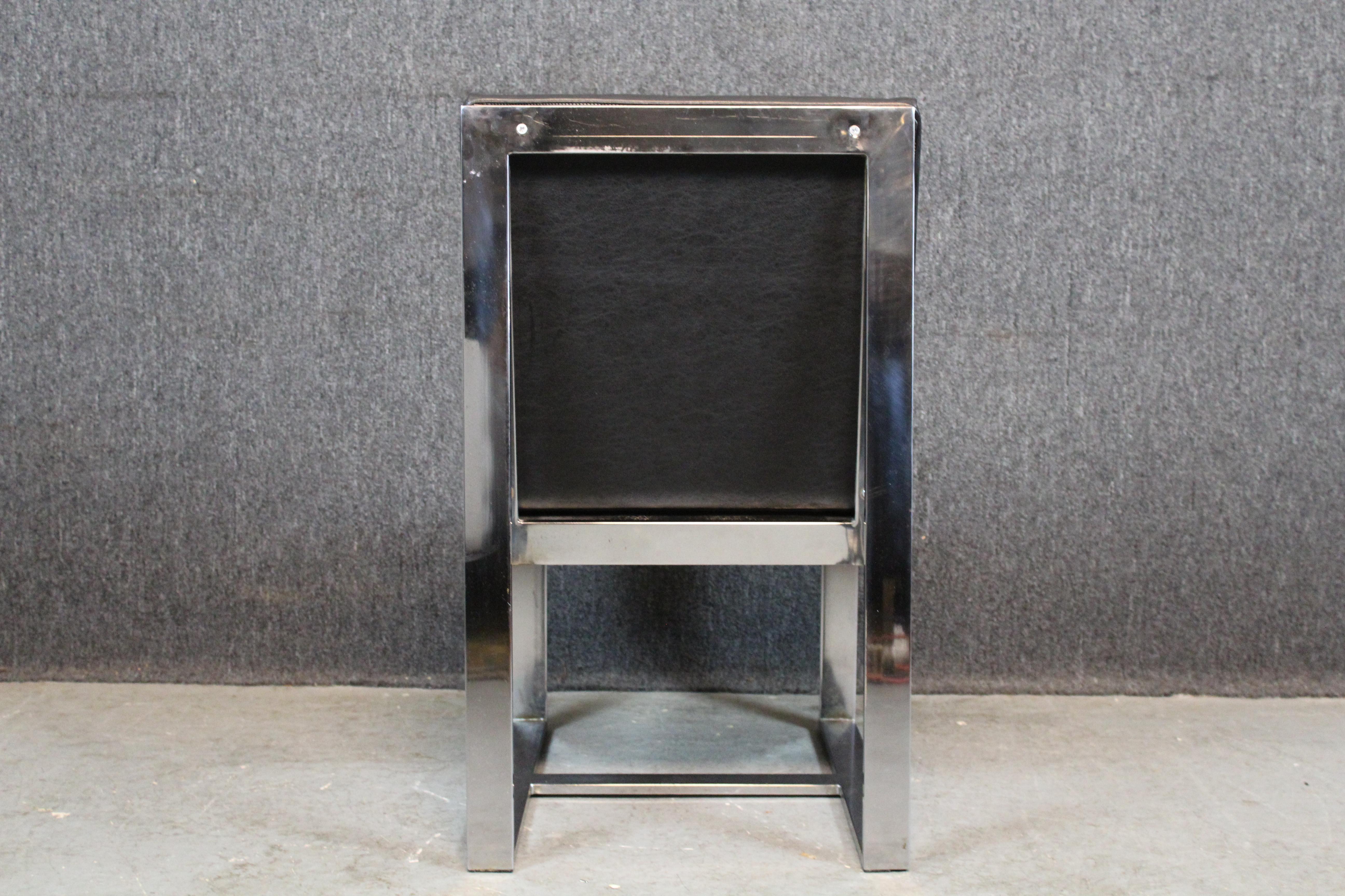 Ensemble de 4 chaises de bar plates chromées de Milo Baughman pour Thayer Coggin en vente 10
