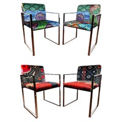 Set of 4 Chrome Frame Dining Chairs