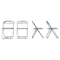 Set of 4 Chrome Plia Chairs, by Giancarlo Piretti