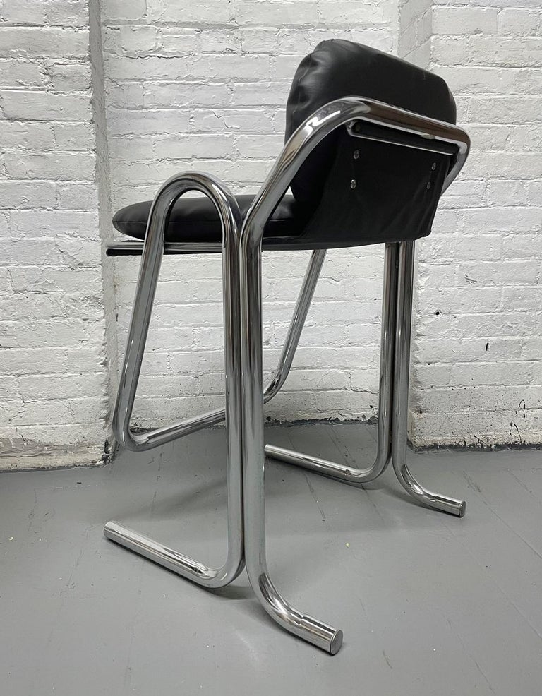 Mid-Century Modern Set of 4 Chrome Stools by Jerry Johnson For Sale