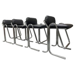 Set di 4 sgabelli cromati di Jerry Johnson