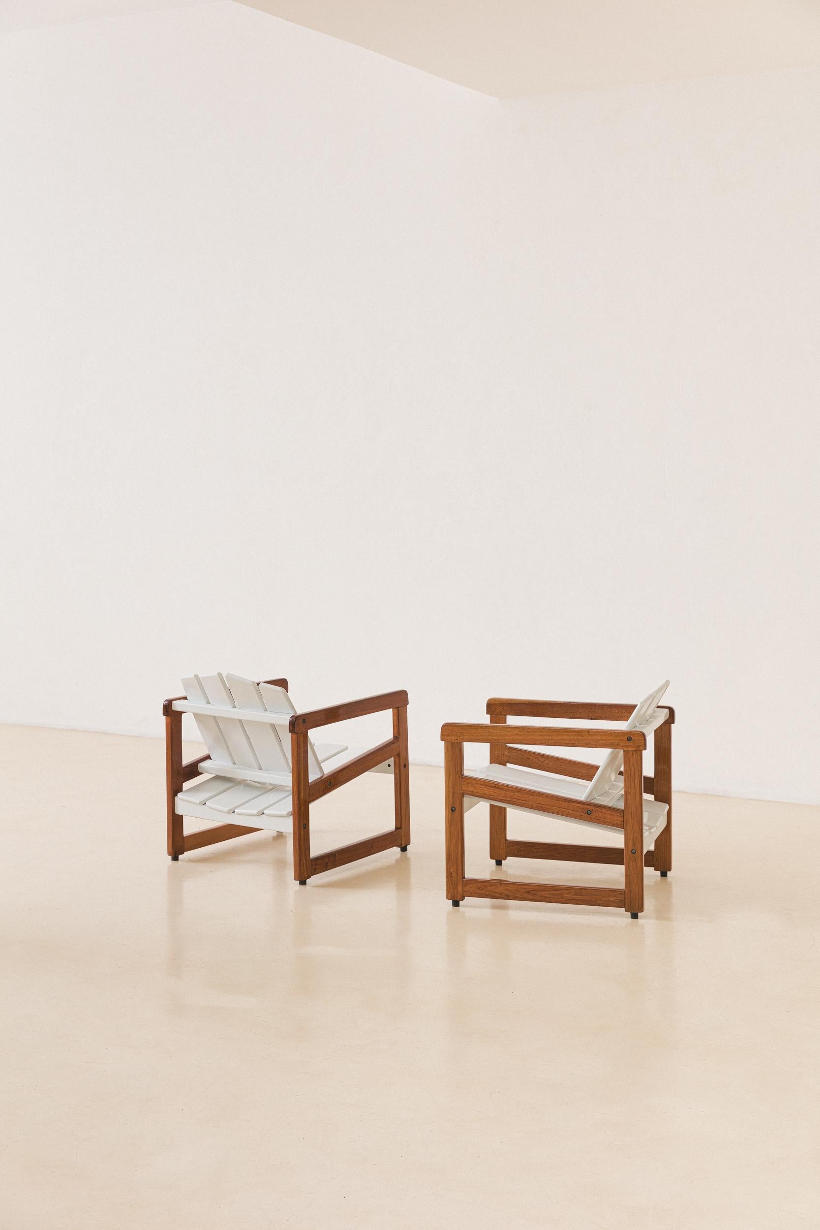 Mid-Century Modern Ensemble de 4 fauteuils Cimba de Sergio Rodrigues, design brésilien du milieu du siècle, 1970 en vente