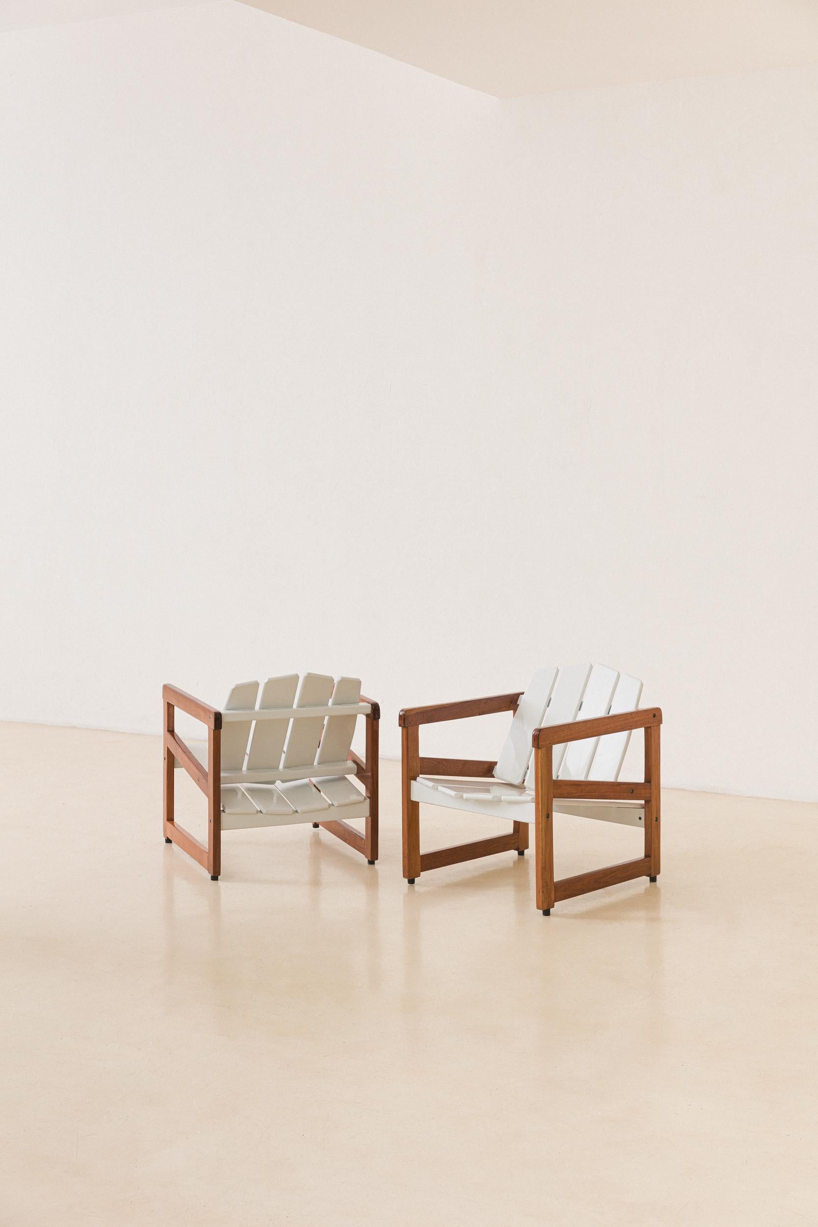 Brésilien Ensemble de 4 fauteuils Cimba de Sergio Rodrigues, design brésilien du milieu du siècle, 1970 en vente
