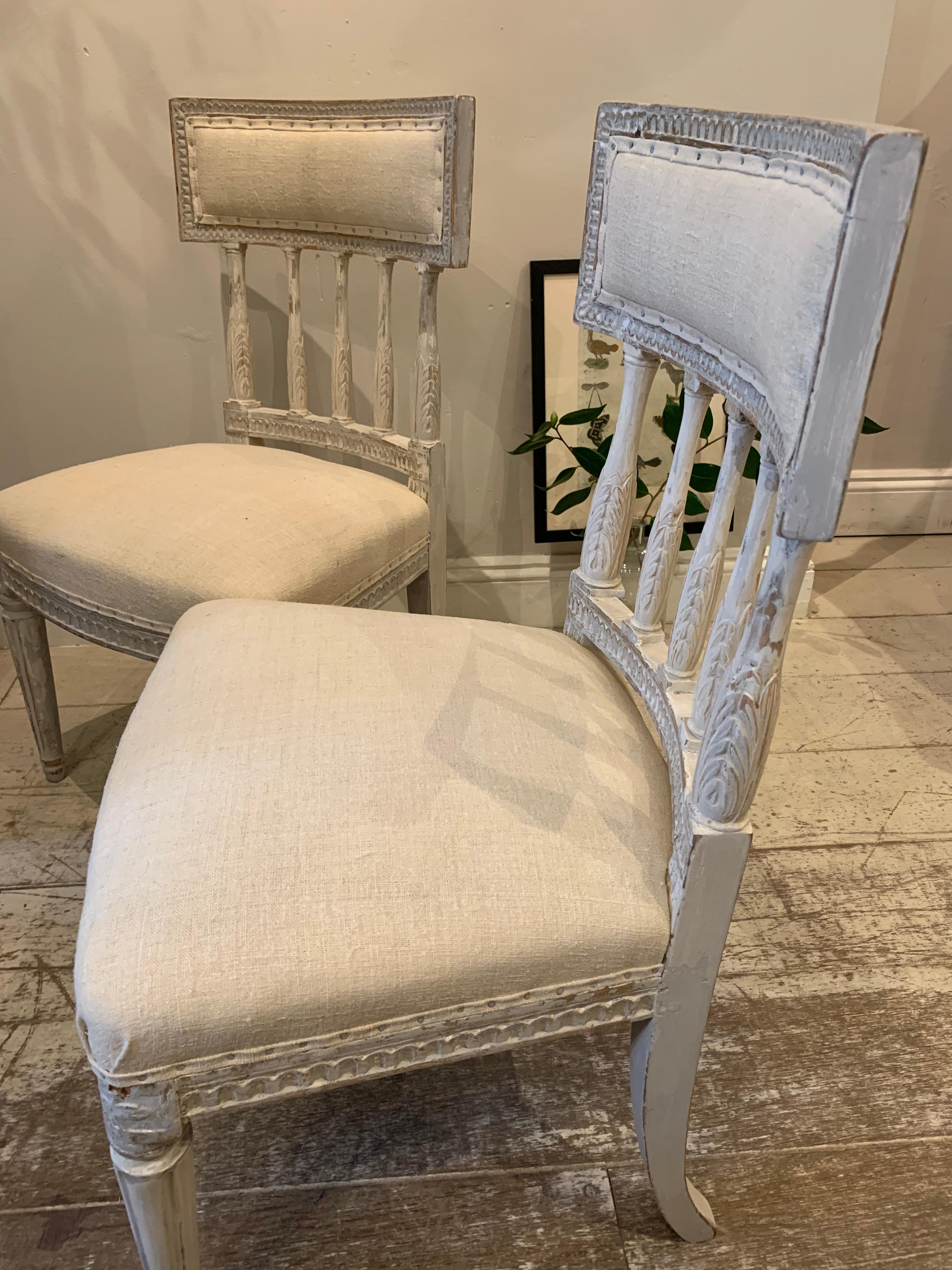 Set of 4 Circa 1800s Swedish Gustavian Dining Chairs Anders Hellman Style 8
