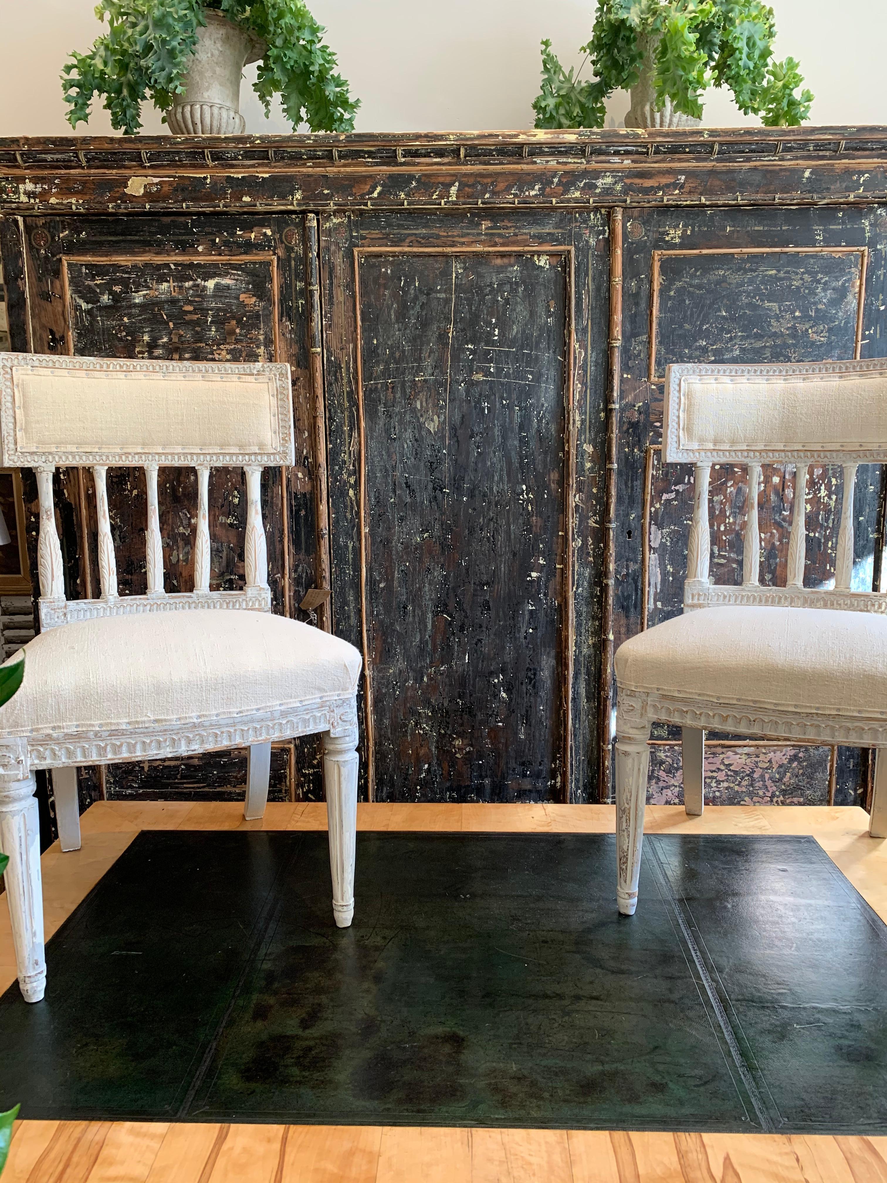 Set of 4 Circa 1800s Swedish Gustavian Dining Chairs Anders Hellman Style 14