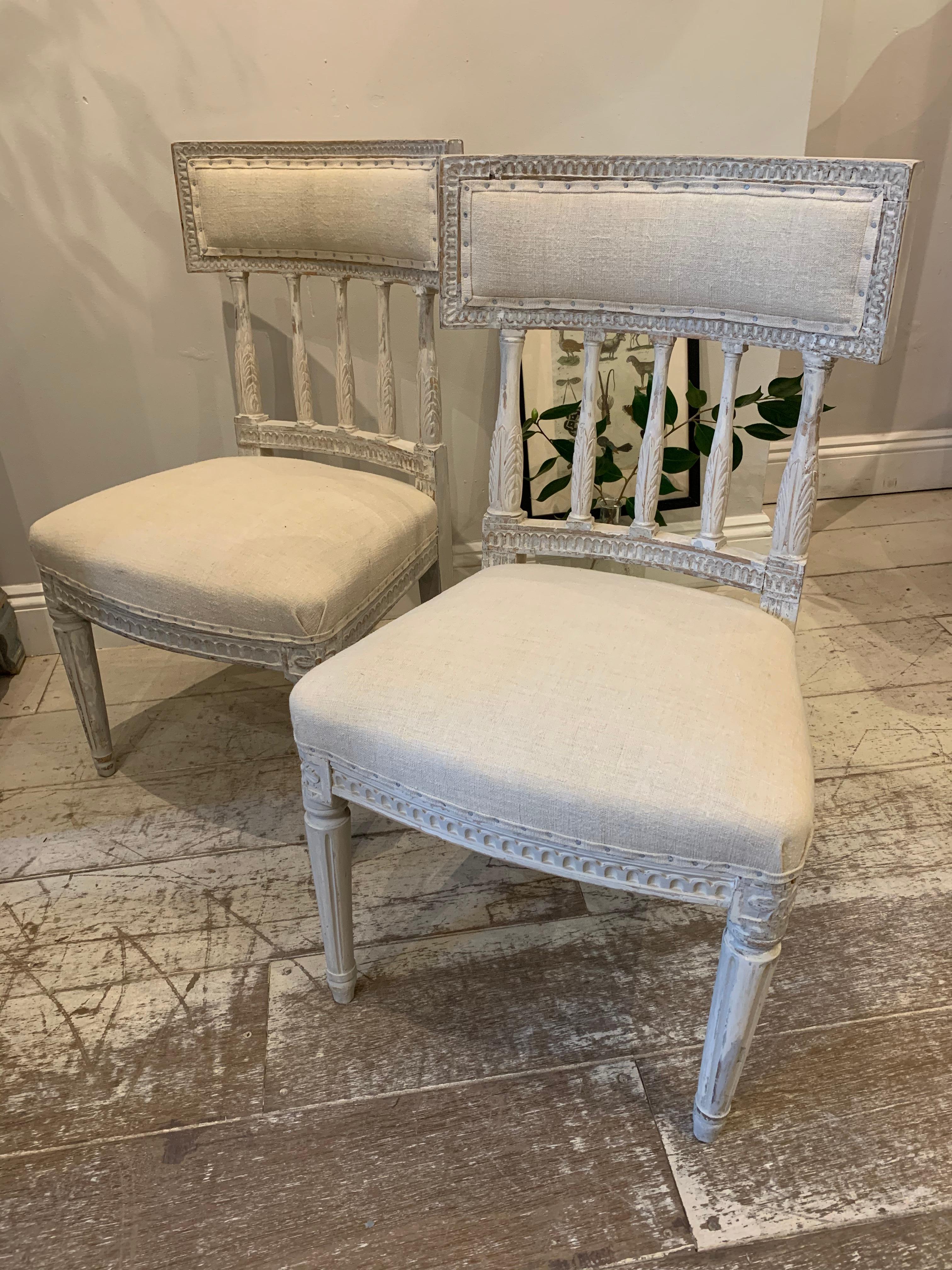 Set of 4 Circa 1800s Swedish Gustavian Dining Chairs Anders Hellman Style 3