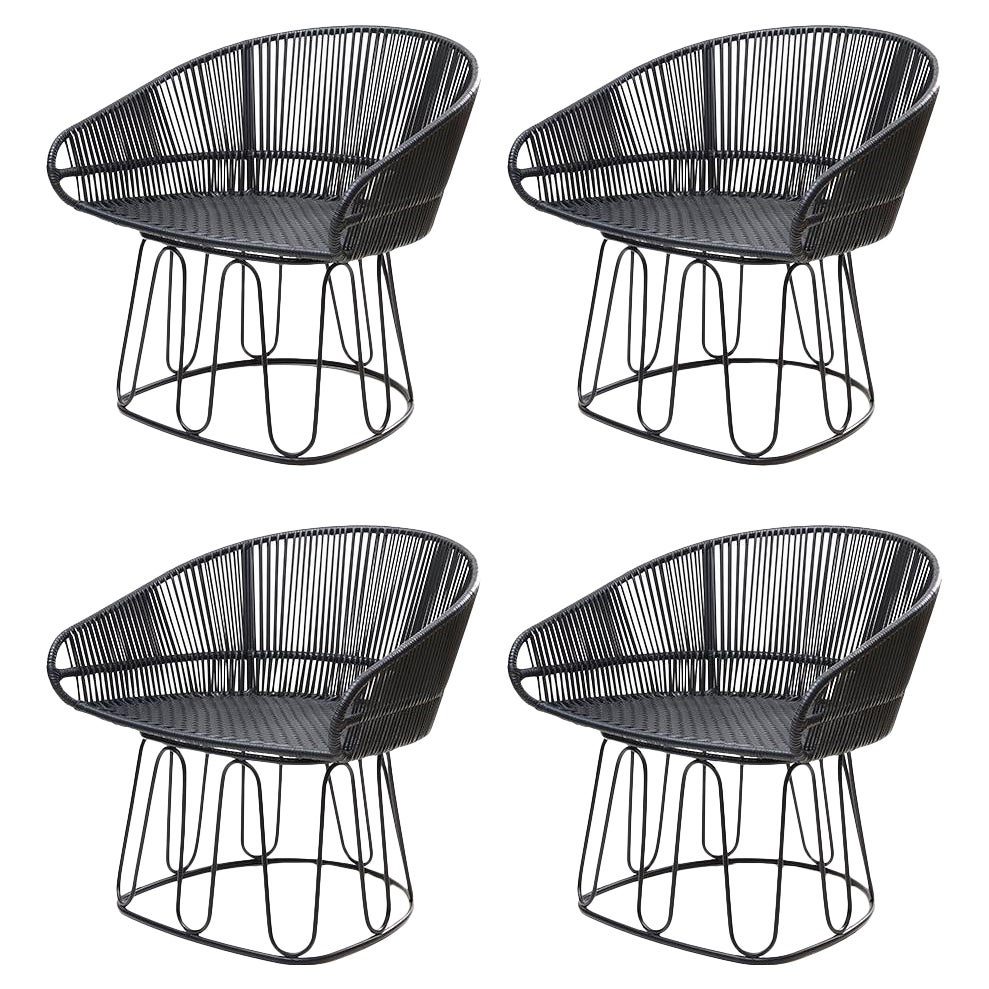 Set di 4 sedie Circo Lounge Chair in pelle di Sebastian Herkner