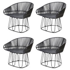 Set di 4 sedie Circo Lounge Chair in pelle di Sebastian Herkner