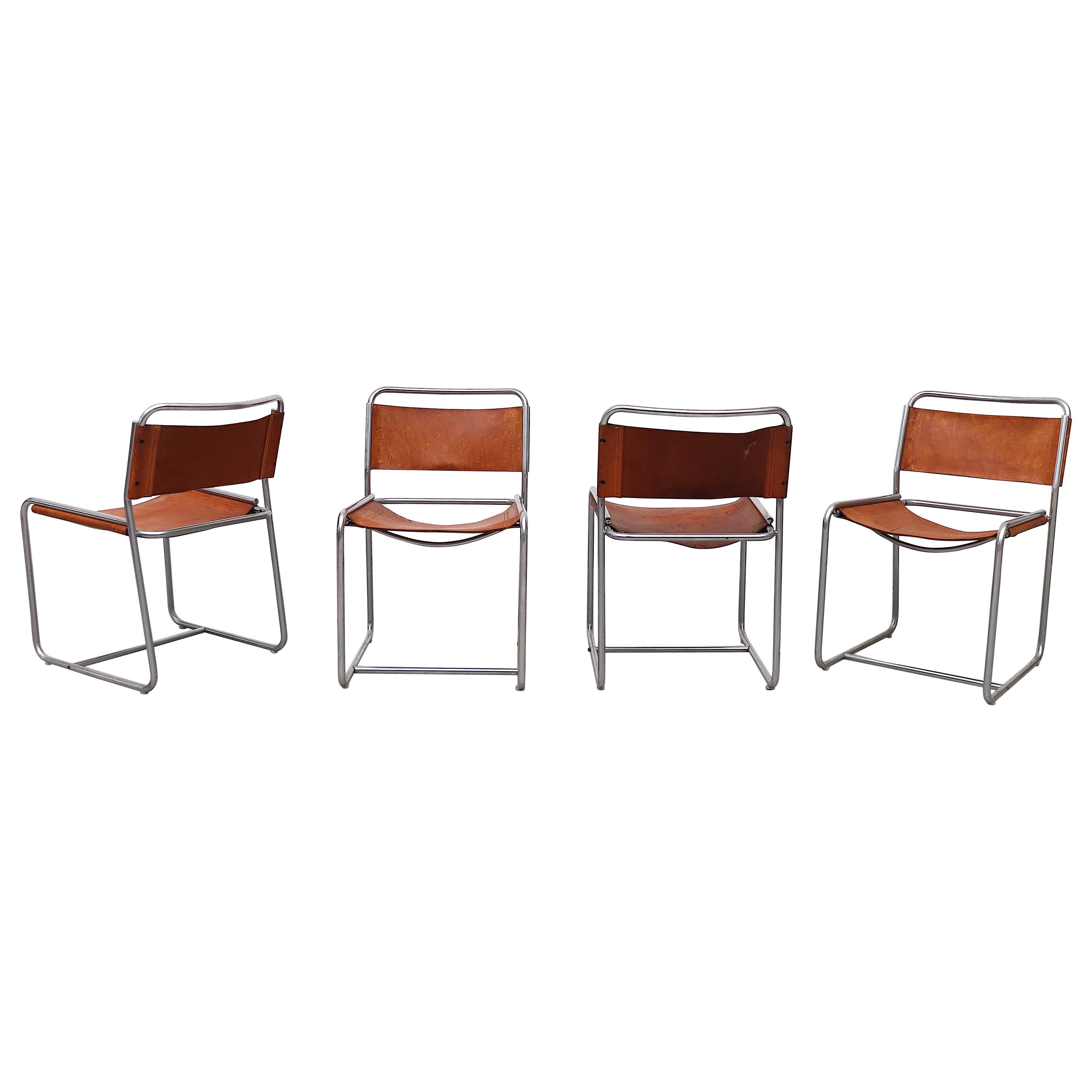 Set of 4 Claire Bataille and Paul Ibens Model SE18 Dining Chairs