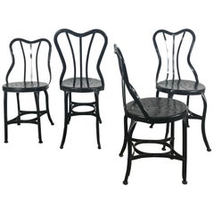 Set of 4 Classic Industrial Metal Side Chairs by Ohio Steel