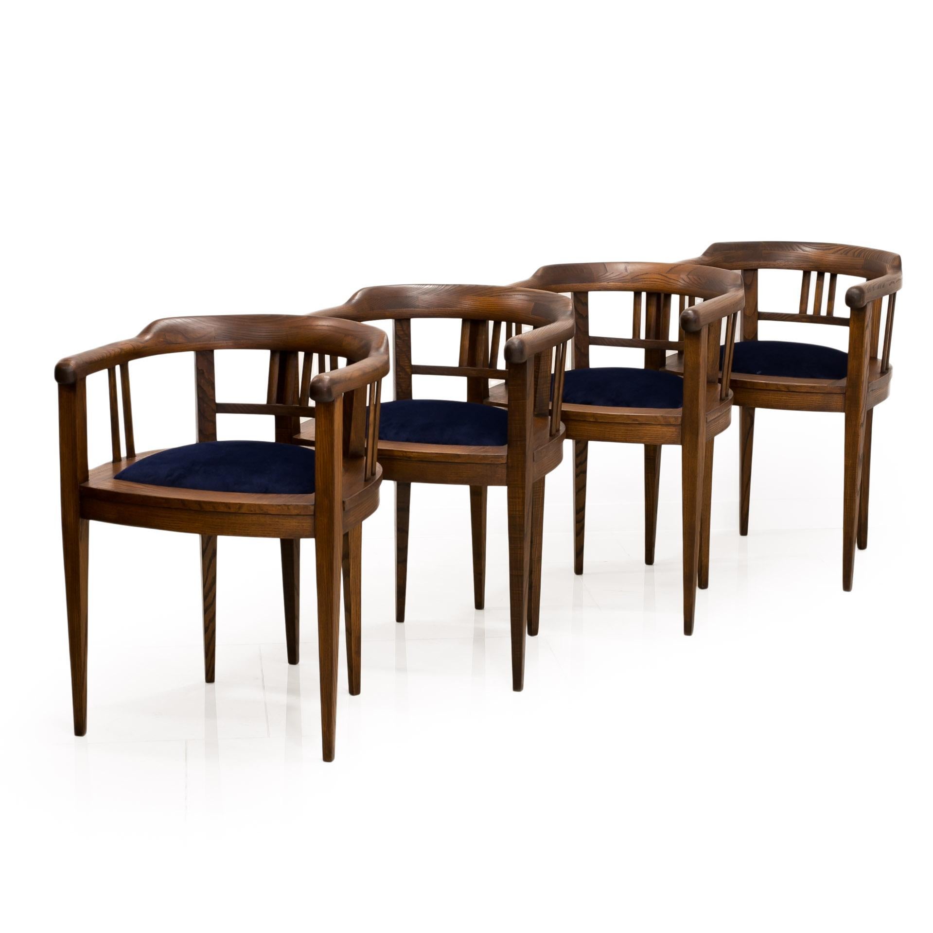 20th Century Set of 4 Club Chairs, Art Nouveau, Austria