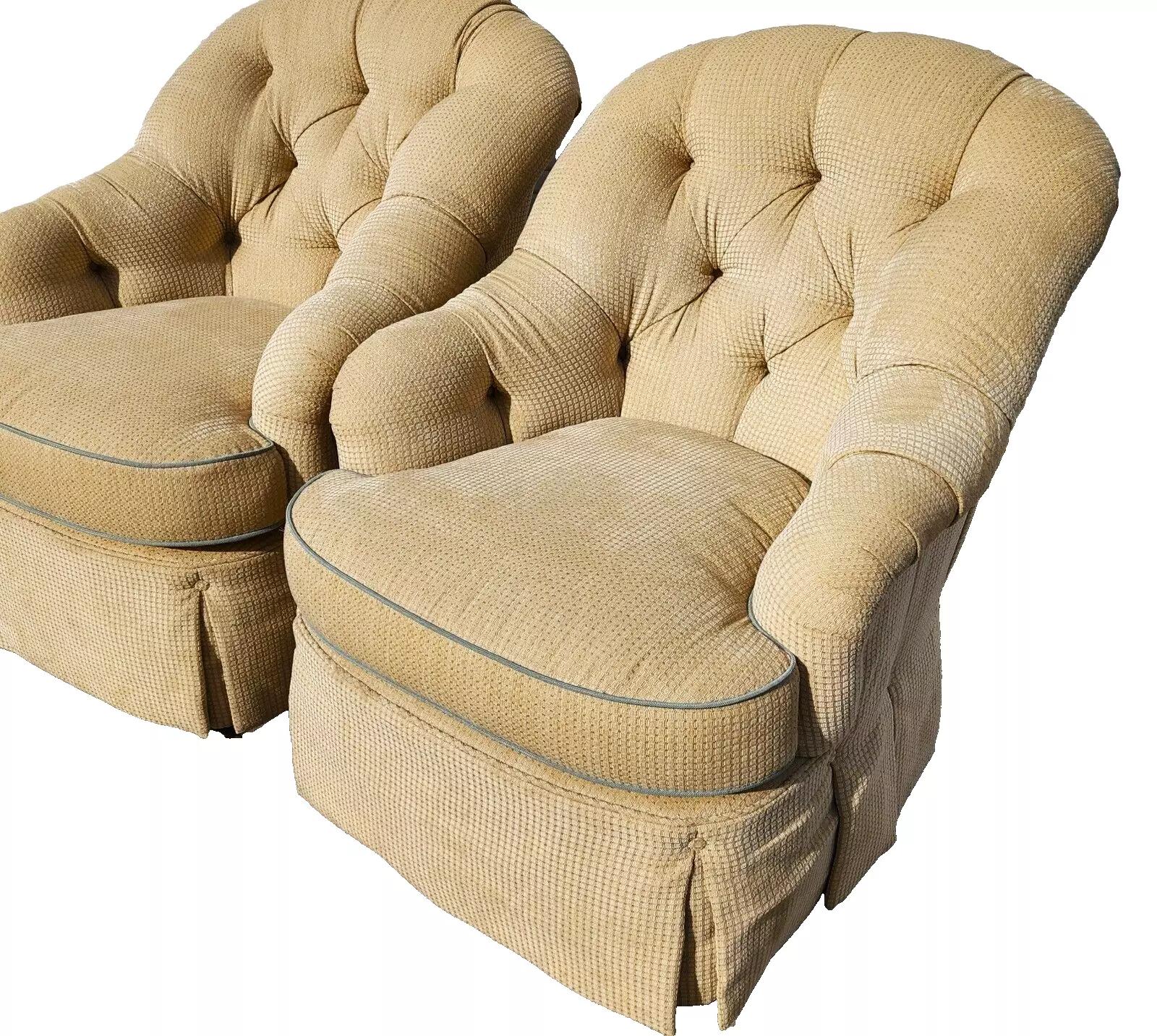 Velvet Set of 4 Club Chairs English Oversized by CENTURY Furniture For Sale