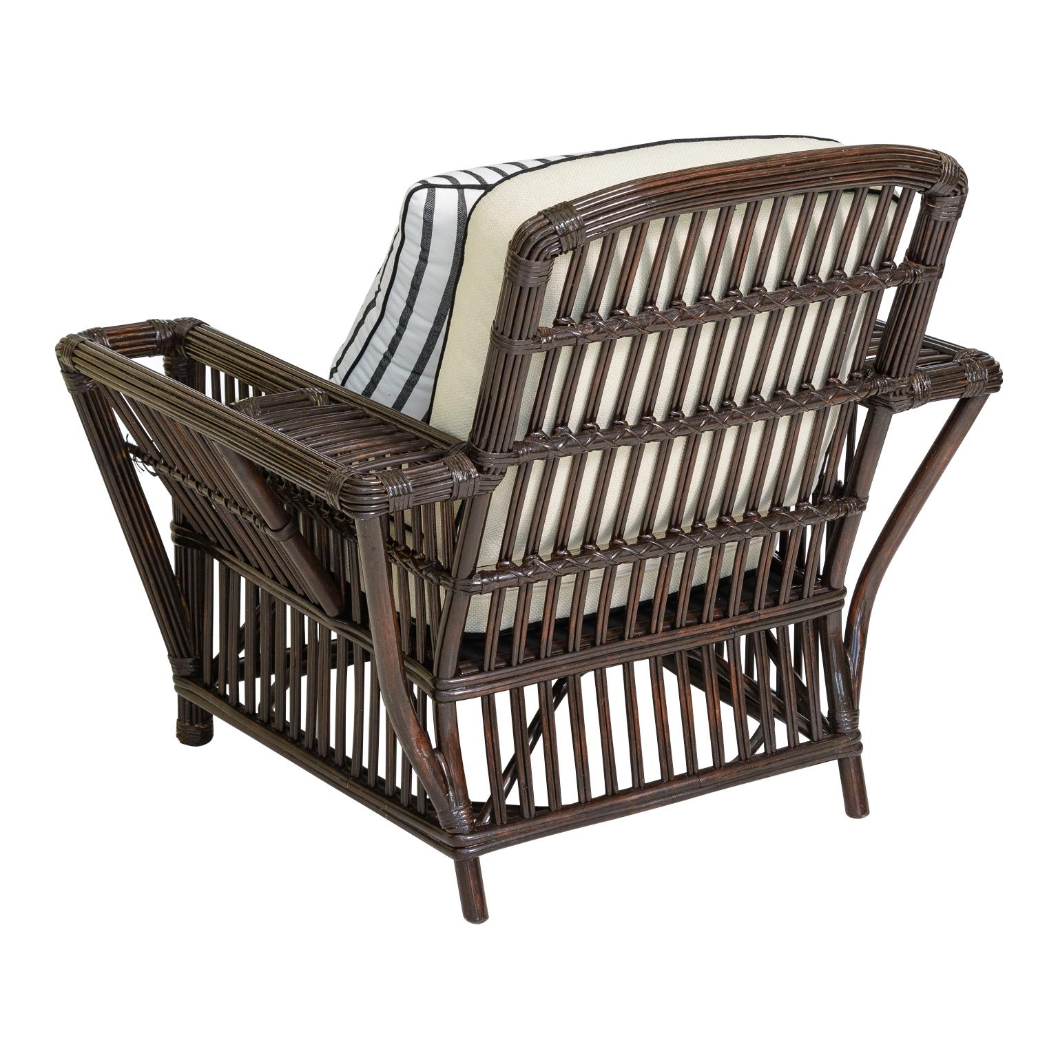Fait main Set of 4 Coastal Stick Rattan Lounge Chairs by Bielicky Brothers, Late 30Th C. en vente