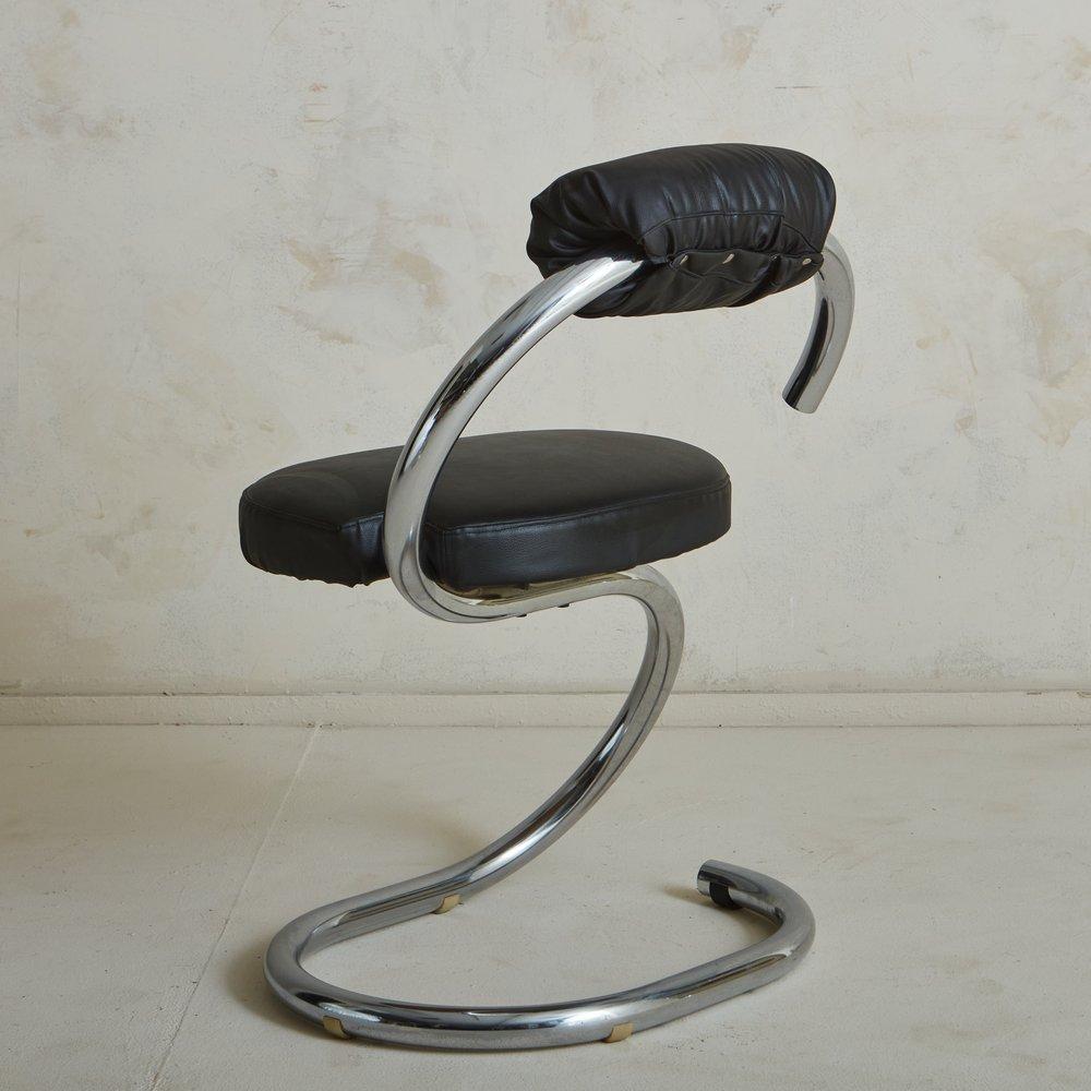 Chrome Set of 4 Cobra Chairs by Giotto Stoppino, Italy 1970s For Sale