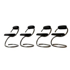 Set di 4 sedie Cobra di Giotto Stoppino, Italia anni '70