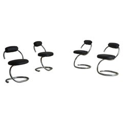Set of 4 Cobra Chairs by Giotto Stoppino, Italy 1970s