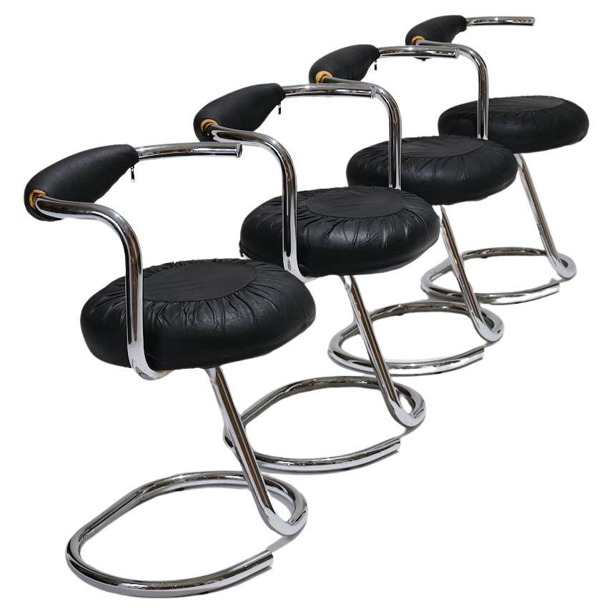Set di 4 sedie Cobra, Giotto Stoppino, anni '70 in vendita
