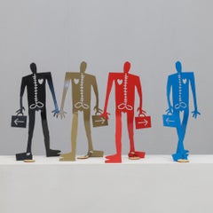 Set of 4 “Coeneman” Metal Sculptures by Coen Blankwaard, Netherlands, 2000s