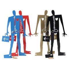 Set of 4 “Coeneman” Metal Sculptures by Coen Blankwaard, Netherlands, 2000s