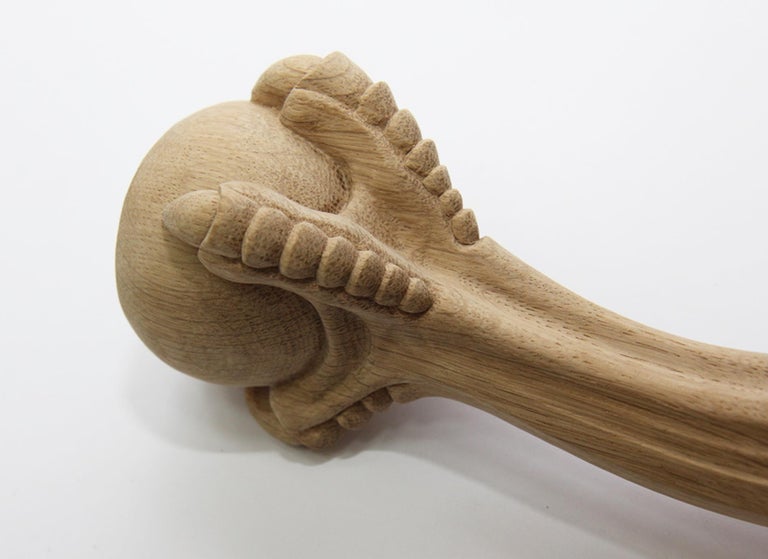 Set of 4 Coffee Table Legs, Carved Wooden Eagle Foot For Sale at
