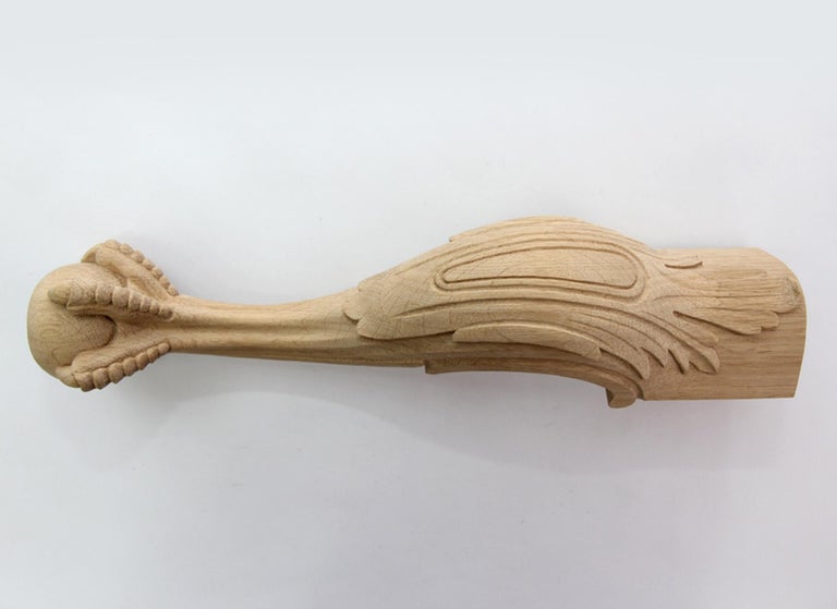 Set of 4 Coffee Table Legs, Carved Wooden Eagle Foot For Sale at