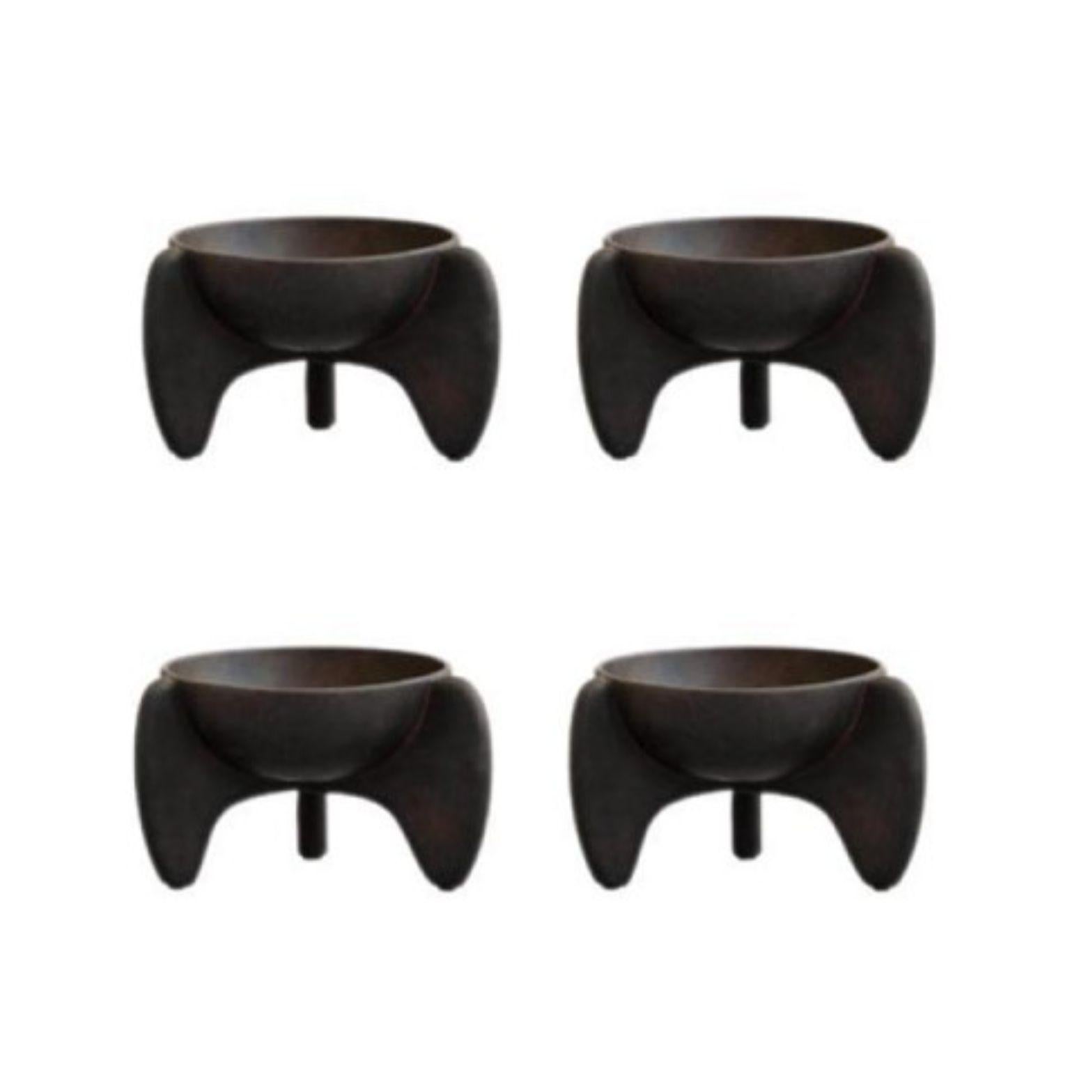 Set of 4 Coffee Wing Bowls Mini by 101 Copenhagen
Designed by Kristian Sofus Hansen & Tommy Hyldahl
Dimensions: L 19 / W 19 / H 12 CM
Materials: Ceramic

It is all about gravity and a sense of floating through the air. Wing is a sculptural