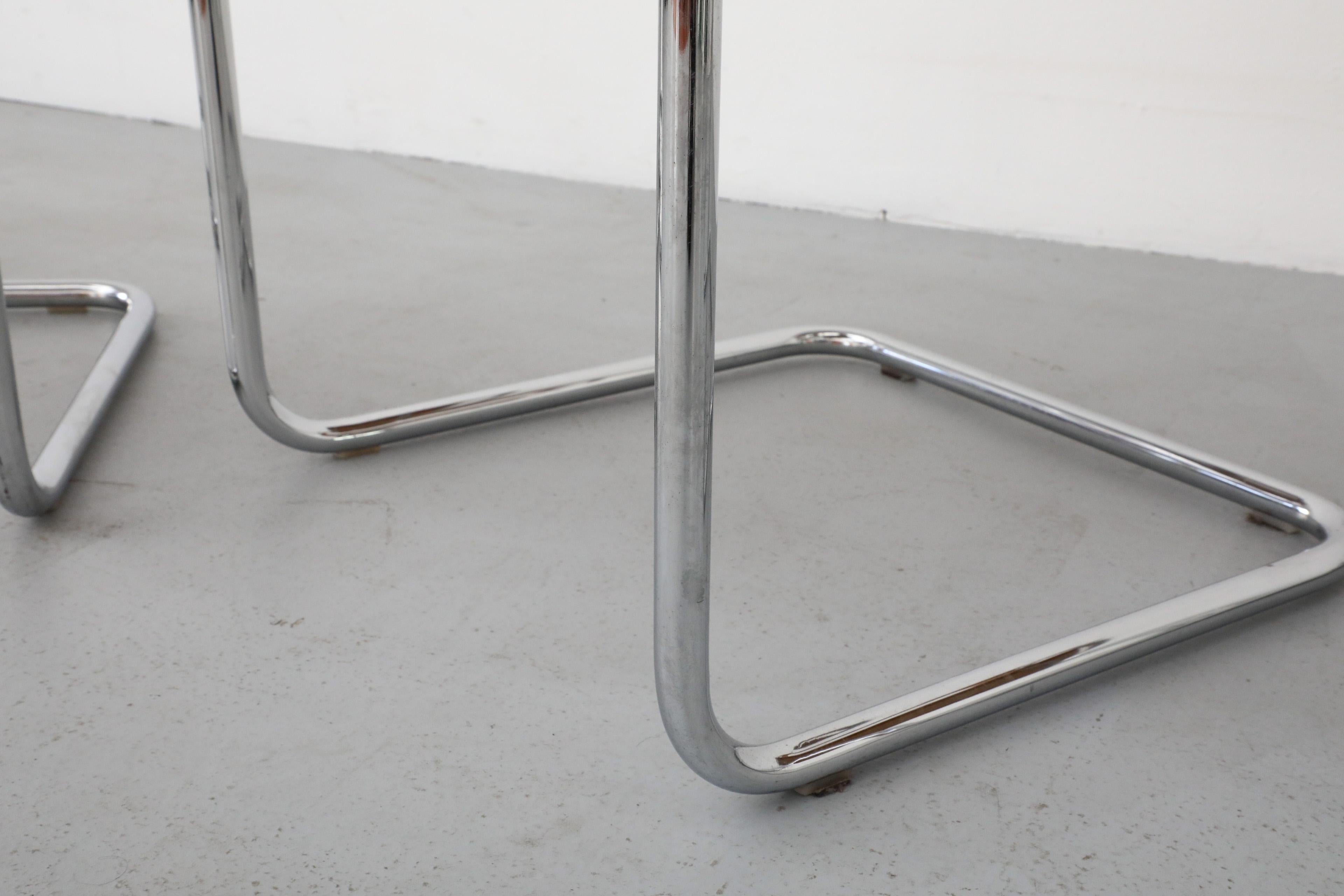 Set of 4 Cognac Leather and Chrome Armchairs by Mart Stam for Thonet, 1926 14