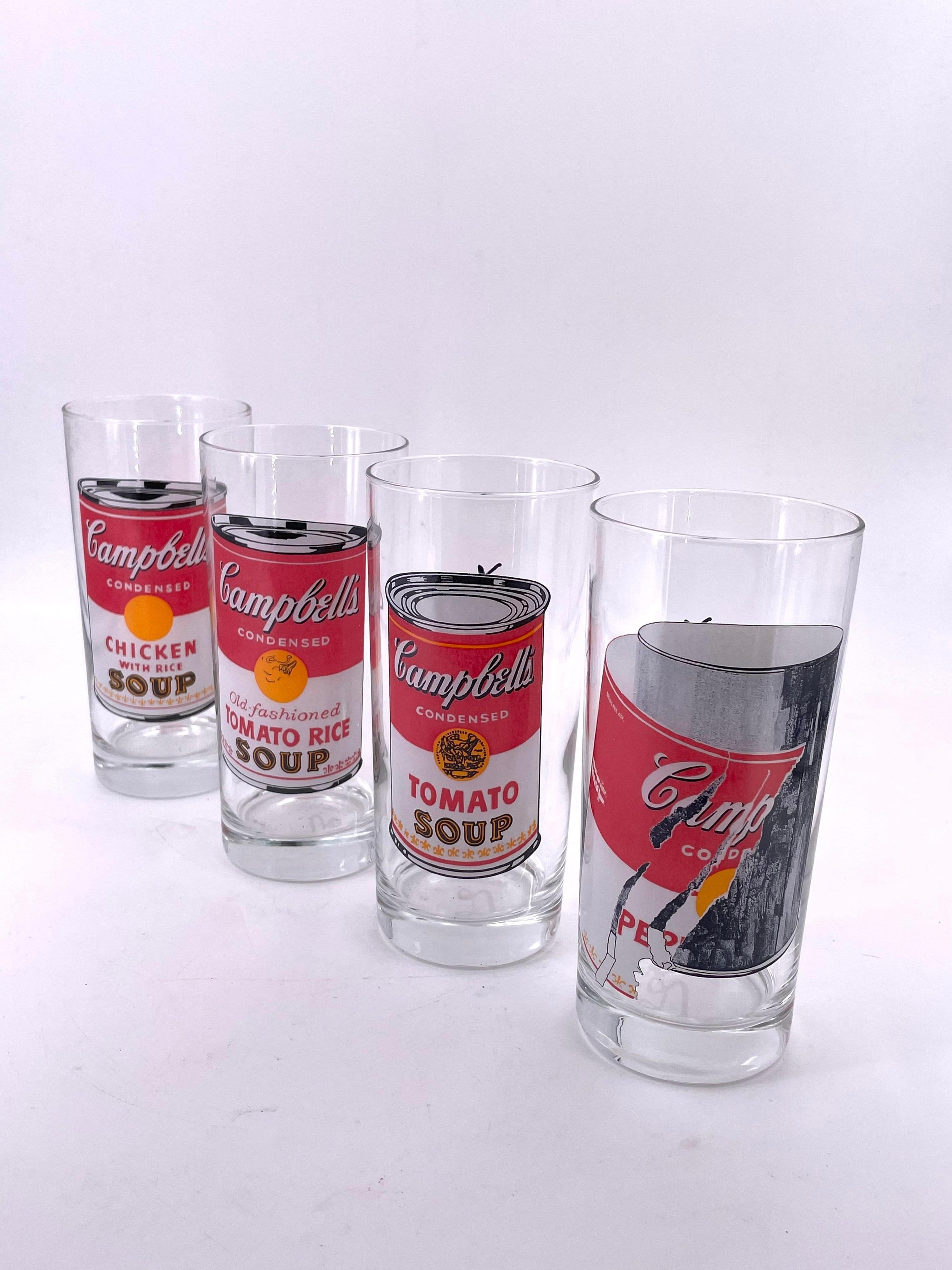 Great set of 4 beverage glasses after Andy Warhol circa 1980s made by Block, this set it's in like-new condition never used.