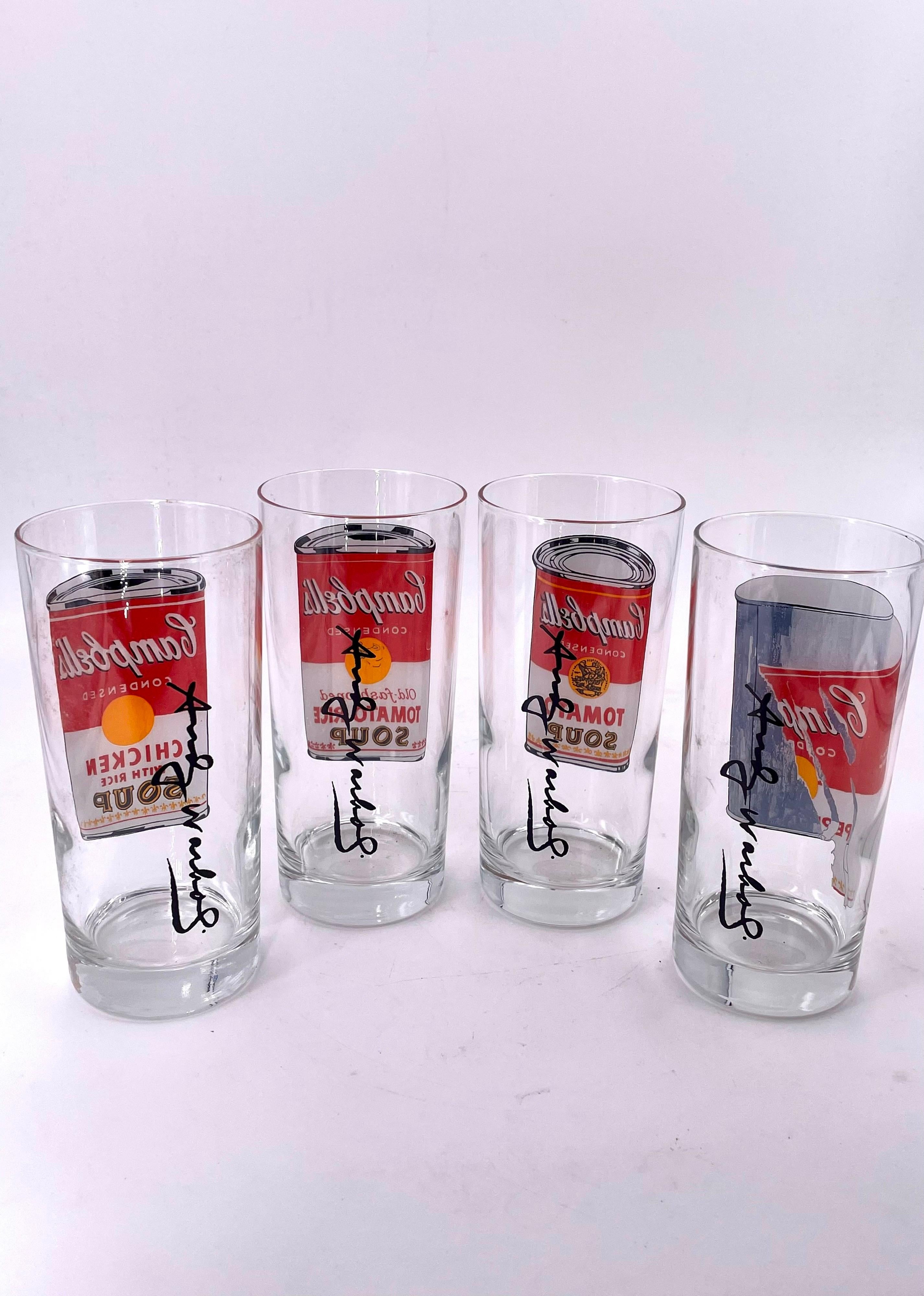 Post-Modern Set of 4 Collectible Beverage Glasses After Andy Warhol