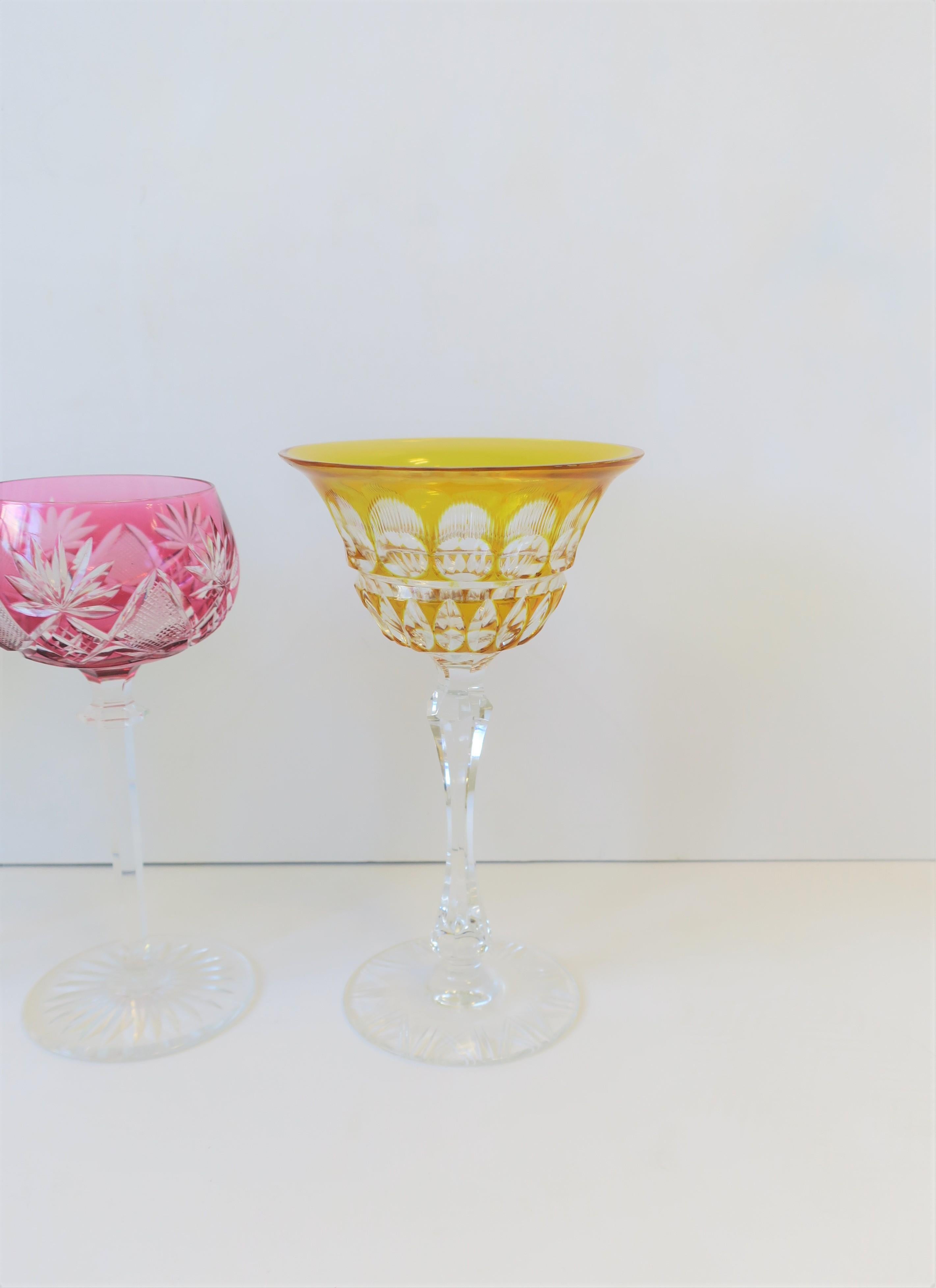 Euro Czech Bohemian Crystal Wine or Cocktail Glasses 2