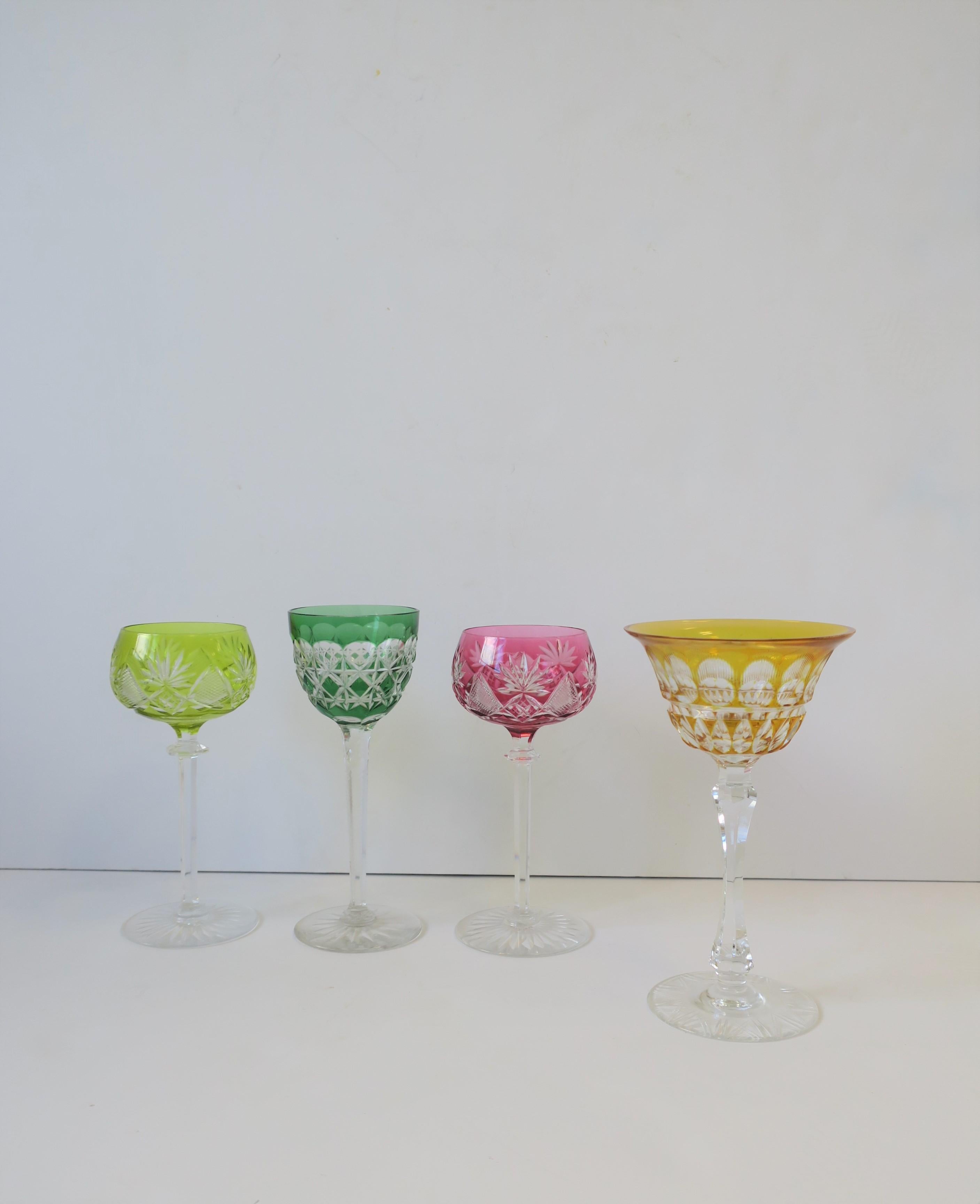 czechoslovakian crystal wine glasses