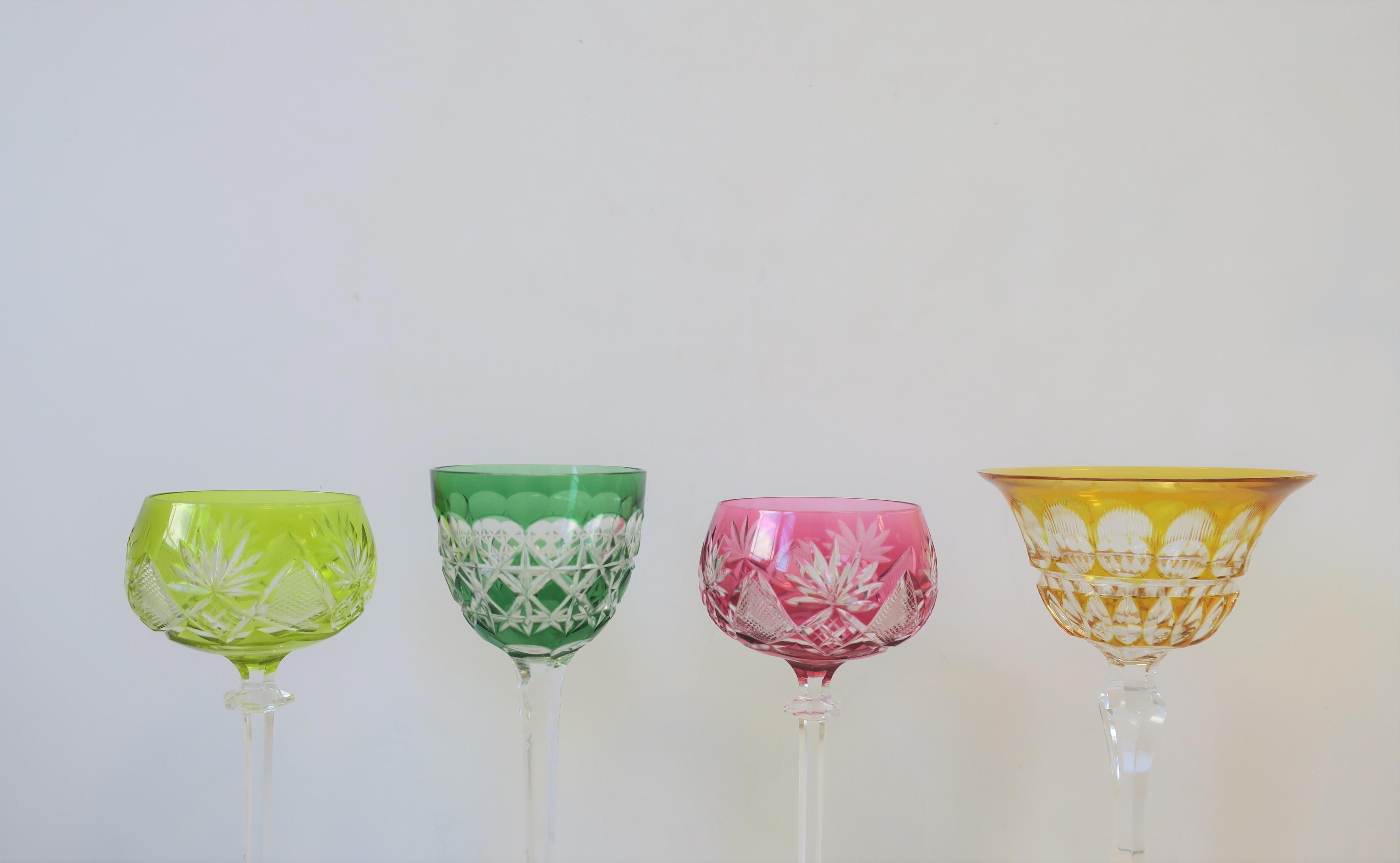 Euro Czech Bohemian Crystal Wine or Cocktail Glasses In Good Condition In New York, NY