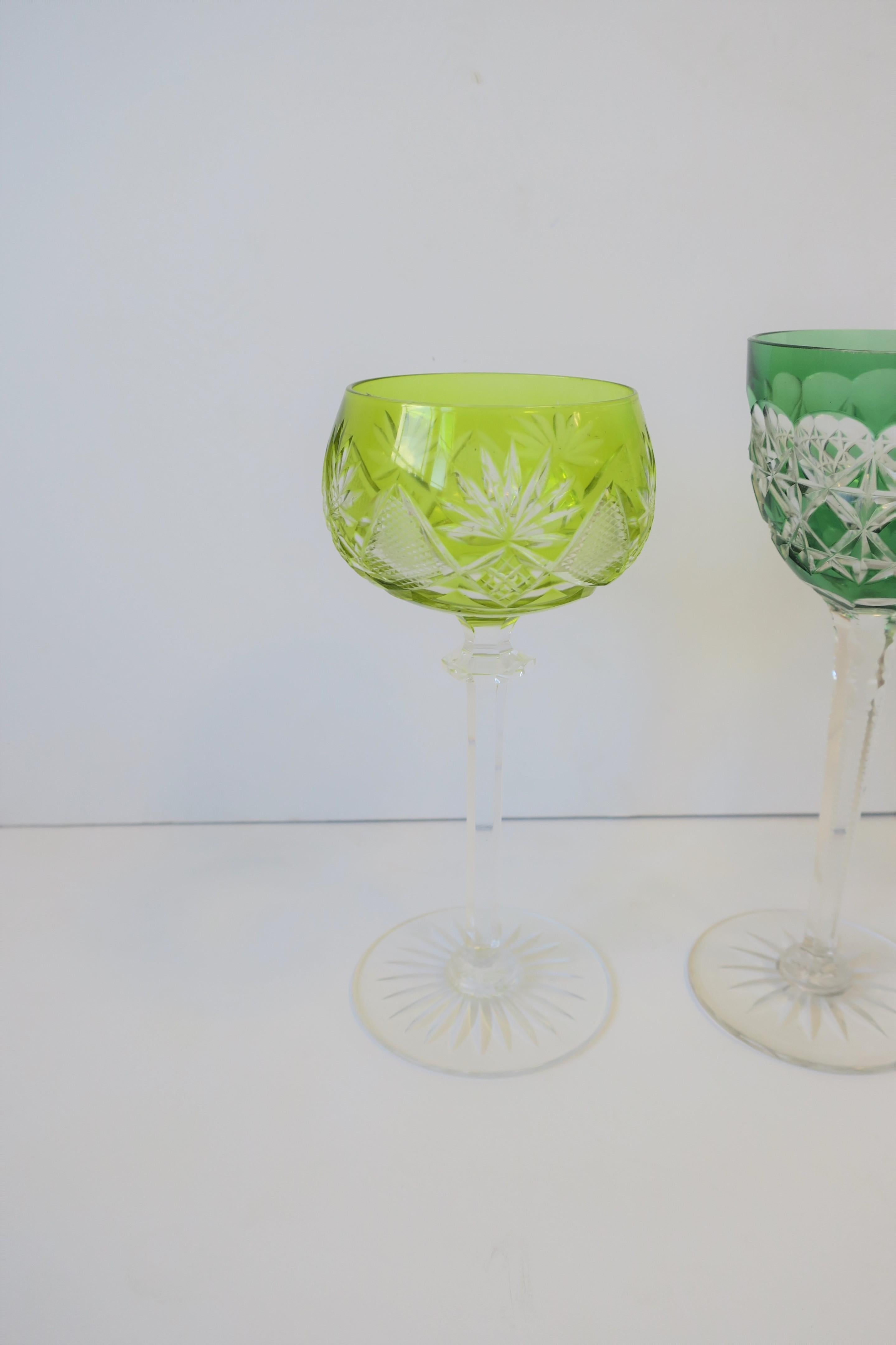 Cut Glass Euro Czech Bohemian Crystal Wine or Cocktail Glasses
