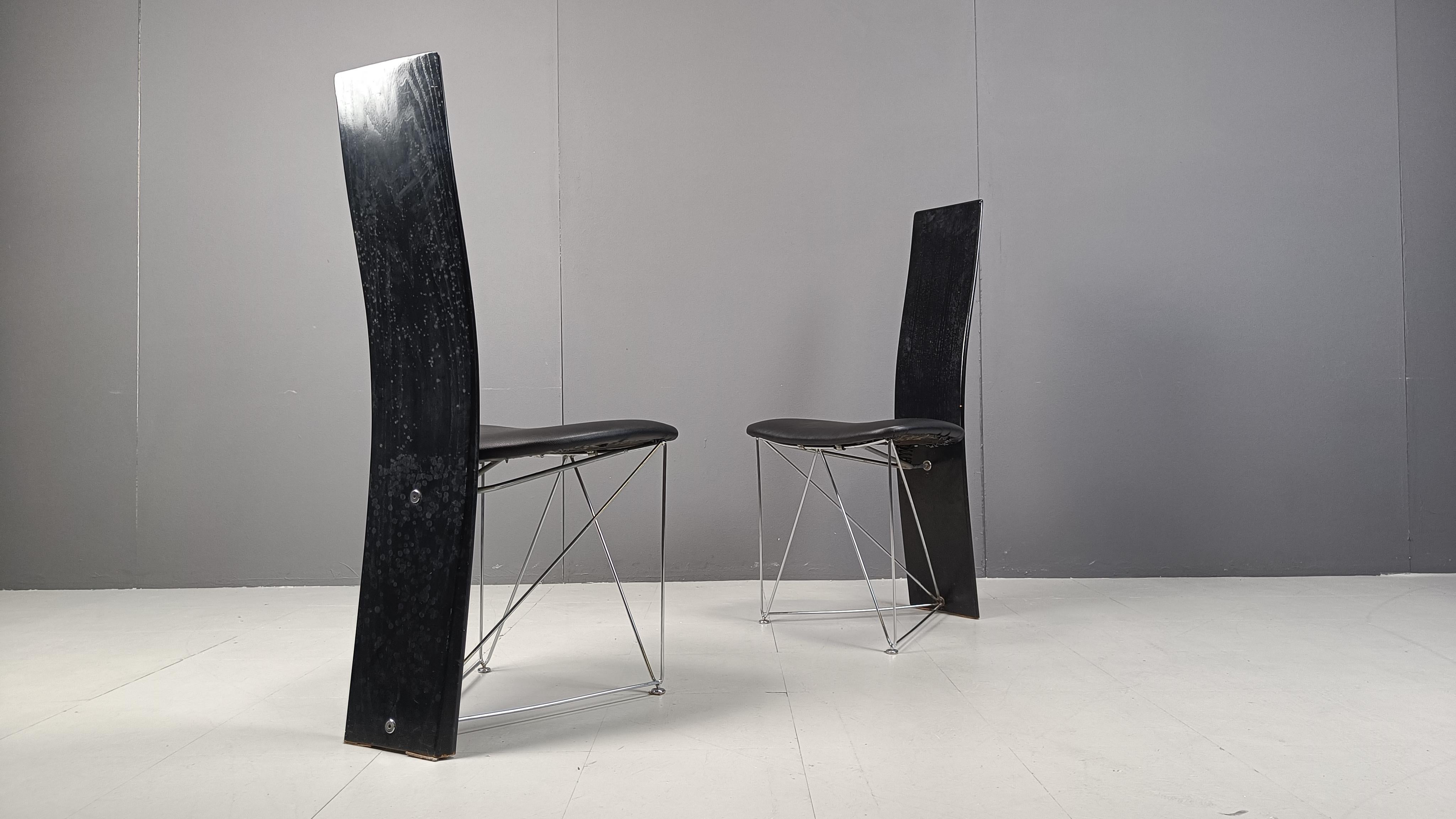 4er Set Concorde Esszimmerstühle mit Ledersitzen von Torstein Flatøy für Bahus im Angebot 3