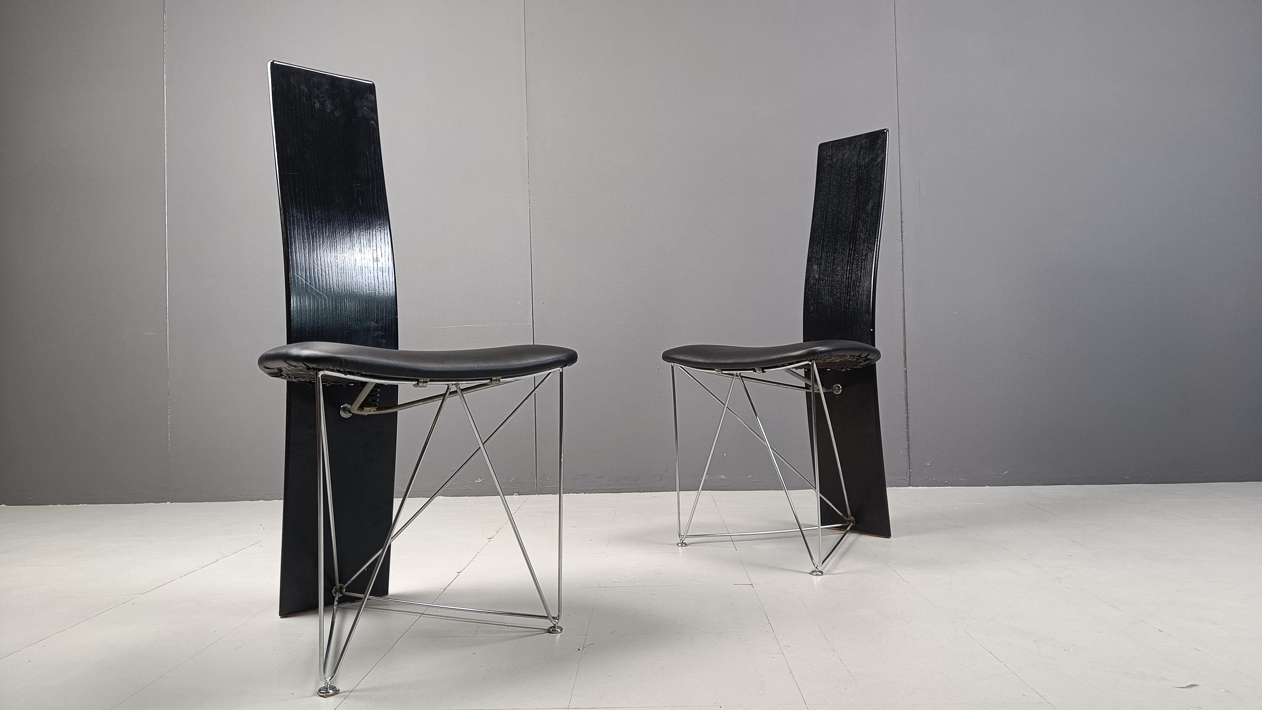 4er Set Concorde Esszimmerstühle mit Ledersitzen von Torstein Flatøy für Bahus im Angebot 2