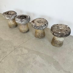 Set of 4 Concrete Mushroom Stools, 1970s, France