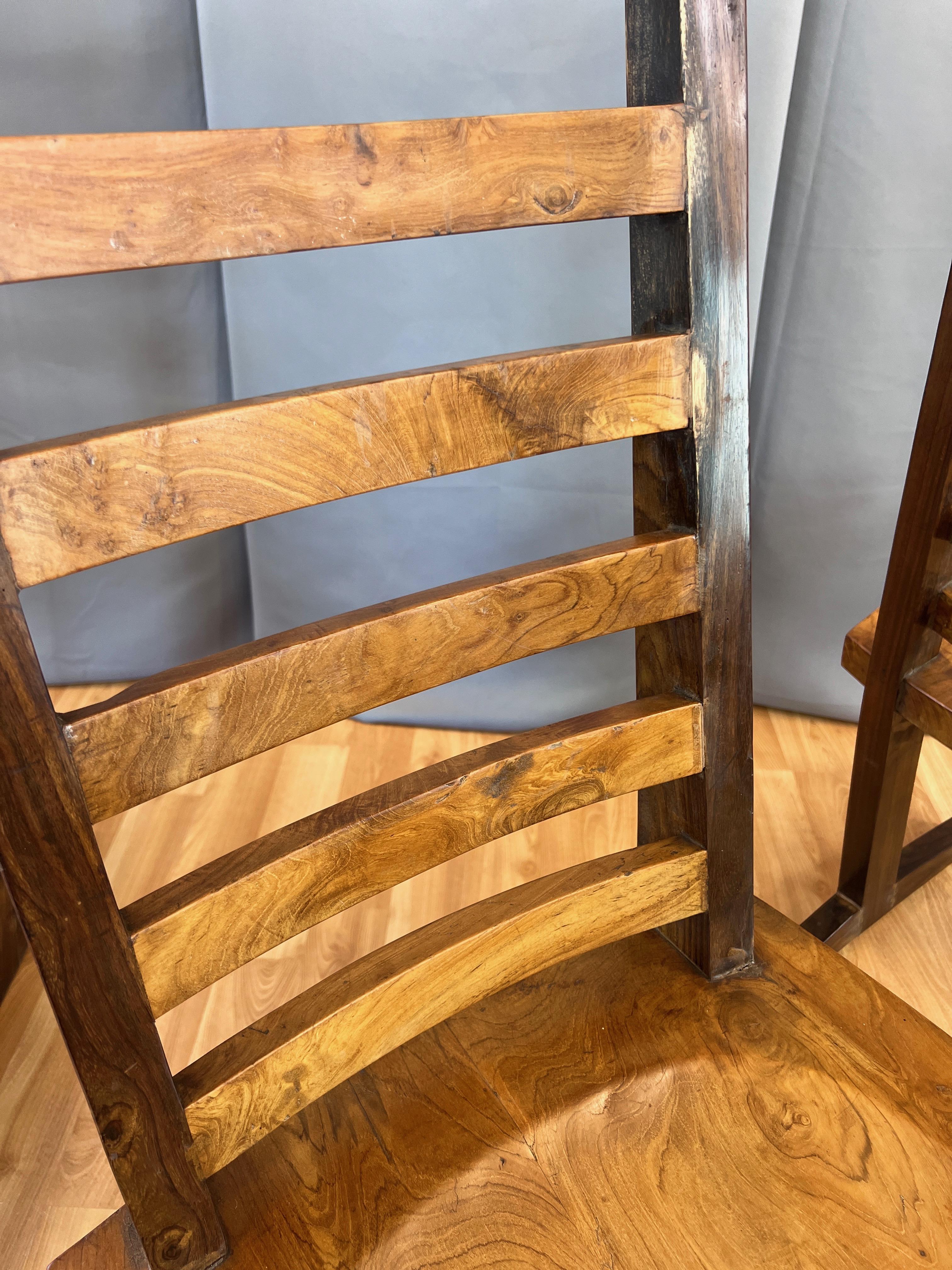 Ensemble de 4 chaises de salle à manger de style conoid en teck à la manière de Nakashima, fin des années 1960 en vente 6