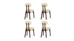 Set of 4 contemporary chenille beech Silhouette dining chair by InsidherLand