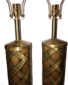 A pair of  Copper and Brass Table Lamps