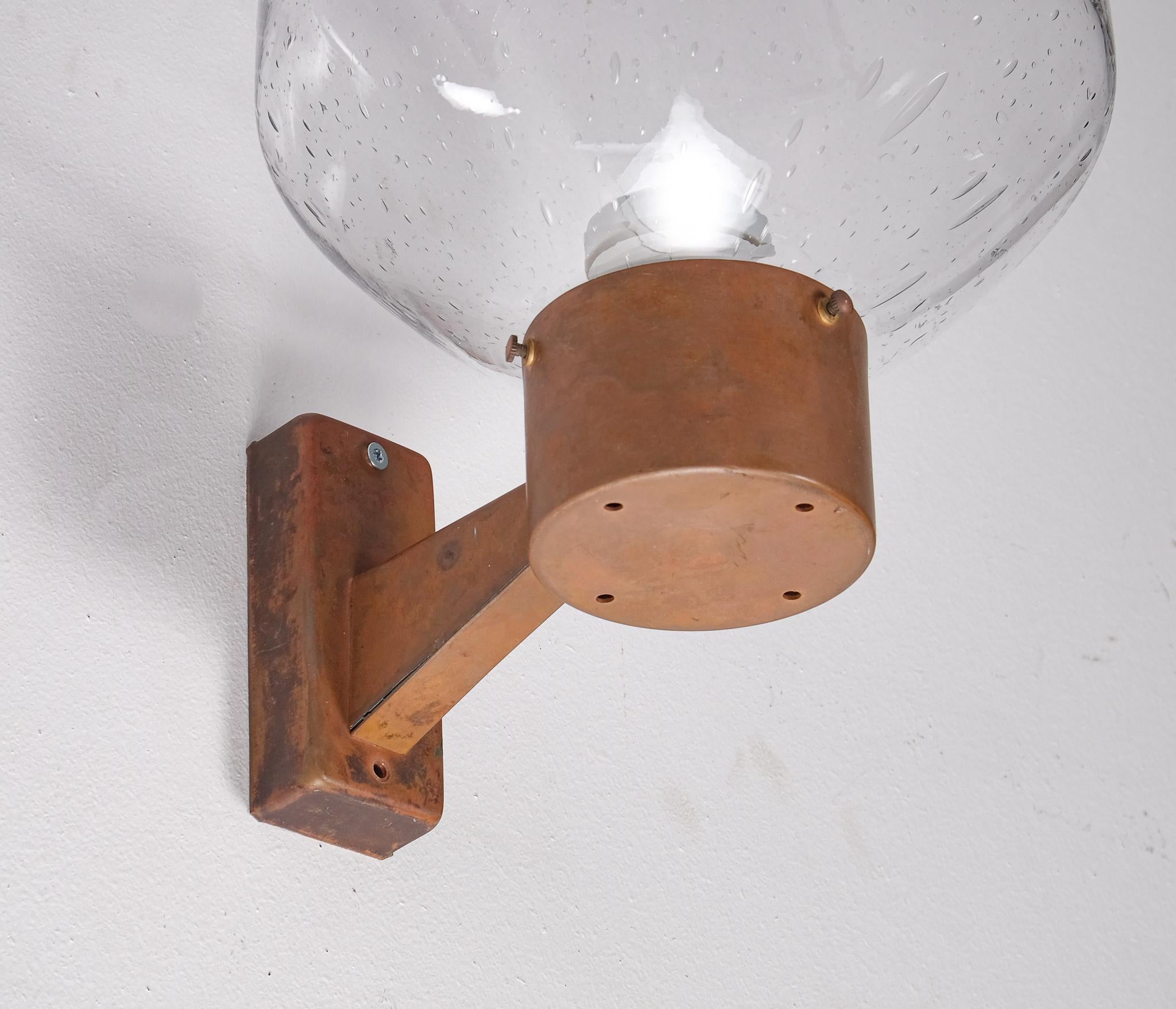 Swedish Set of 4 Copper Wall Lamps by Fagerhults, 1960s For Sale