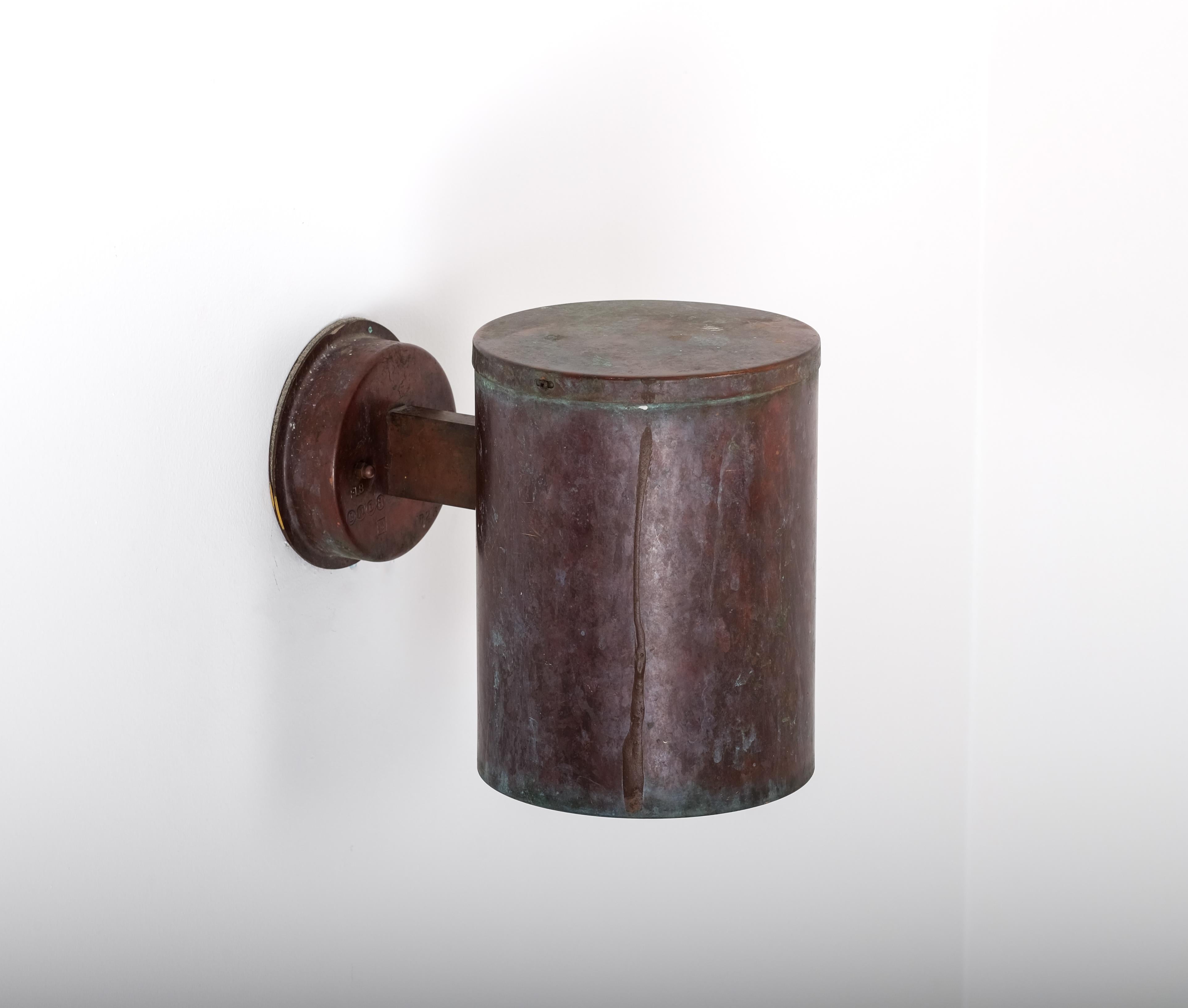 Scandinavian Modern Set of 2 Copper Wall Lamps by Fagerhults, 1970s For Sale