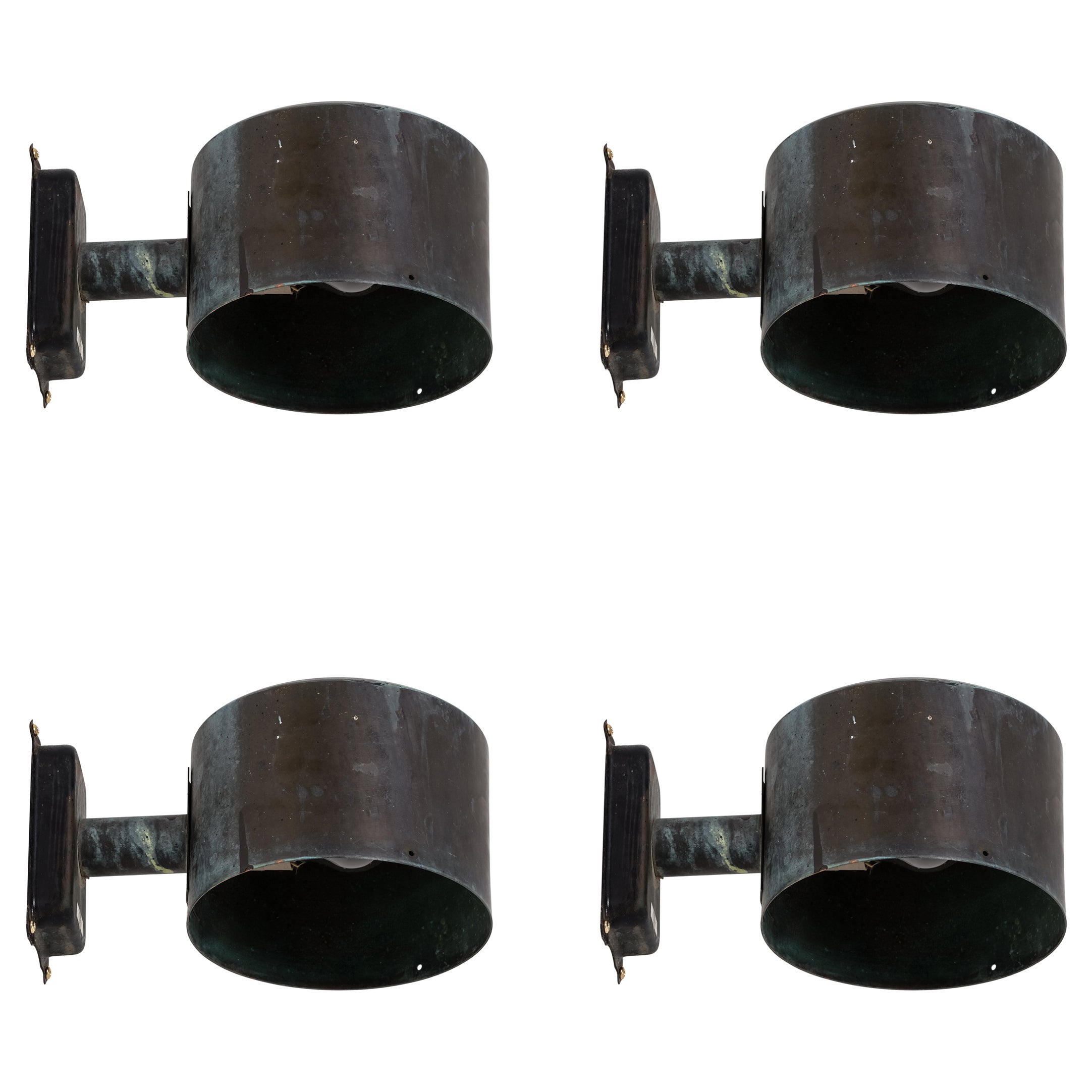 Ensemble de 4 lampes murales en cuivre de Westal, Suède, années 1960 en vente