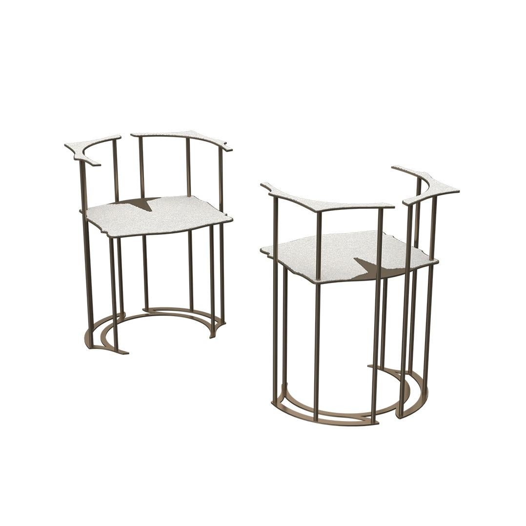 Postmoderno Set di 4 sedie Corky di WM Metal Design in vendita