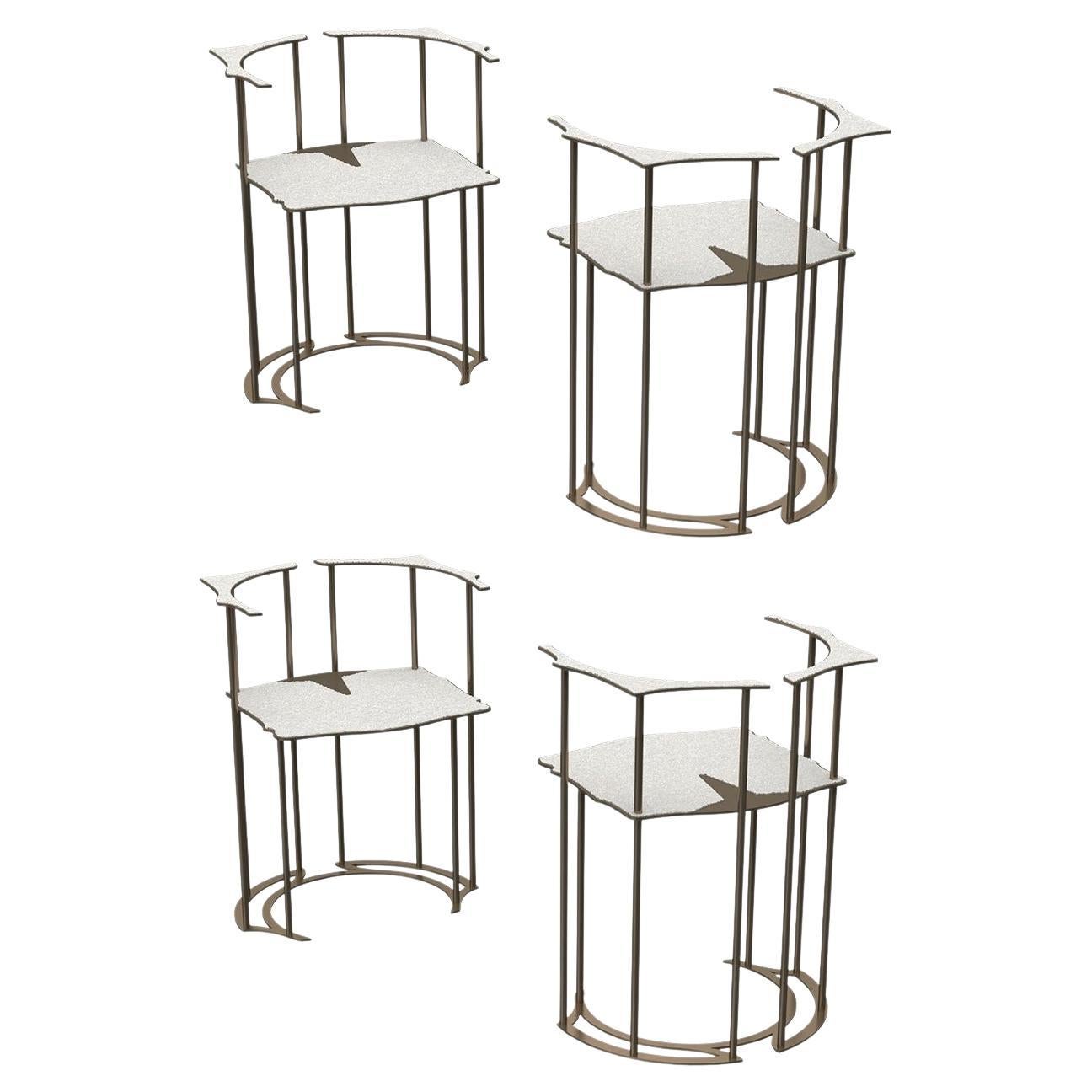 4er-Set Corky-Stühle von WM Metal Design
