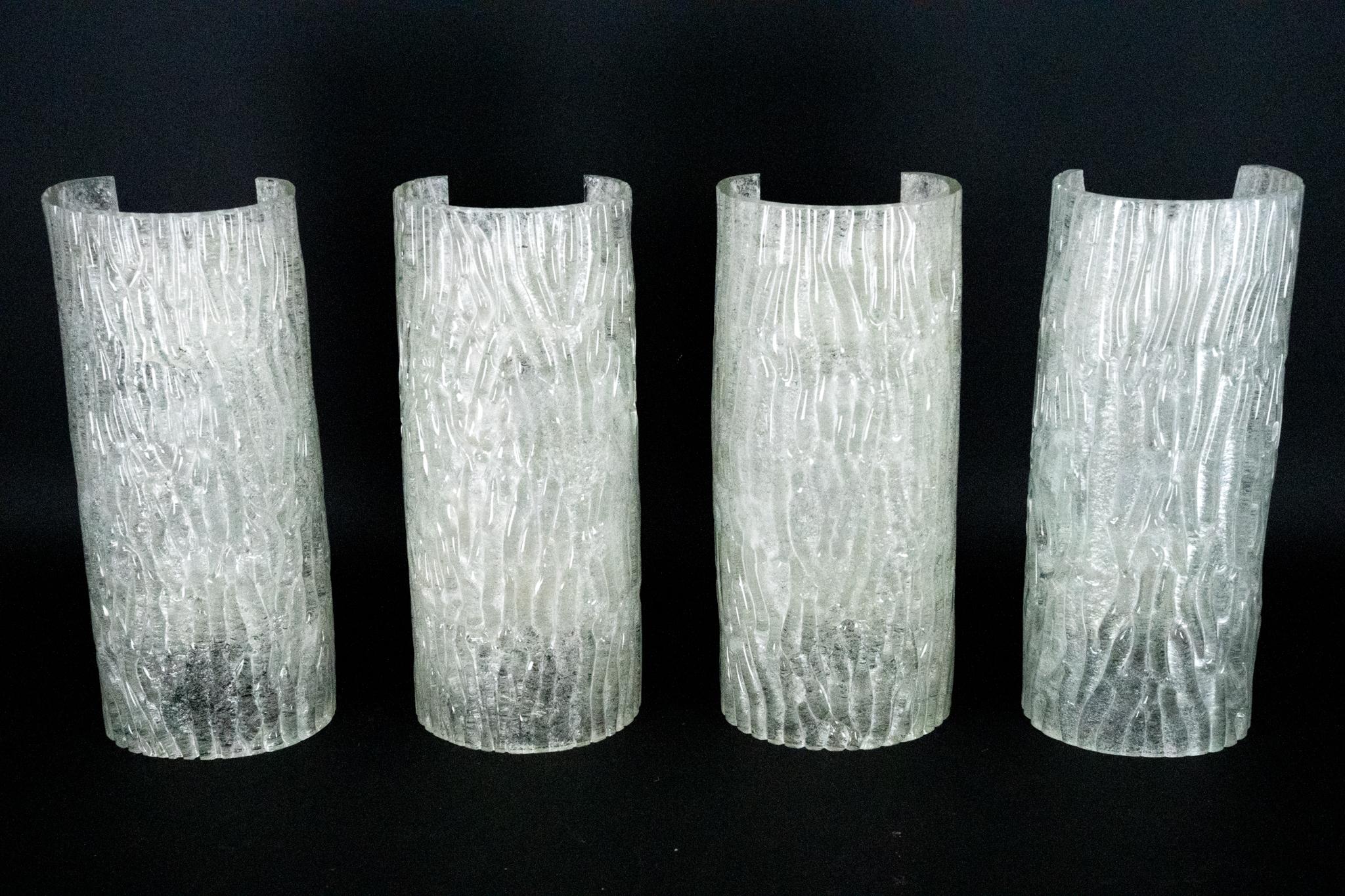 Juego de 4 apliques Corteccia de Toni Zuccheri para Venini, años 60 en venta 4