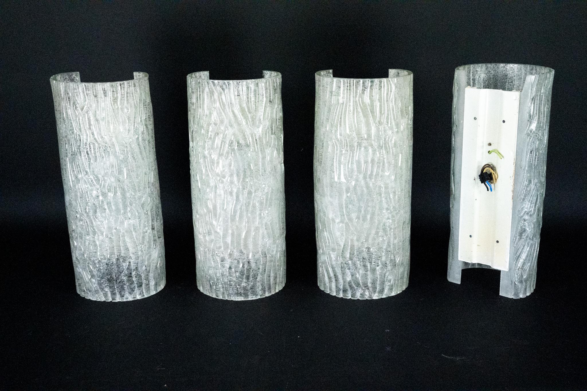 Juego de 4 apliques Corteccia de Toni Zuccheri para Venini, años 60 en venta 5